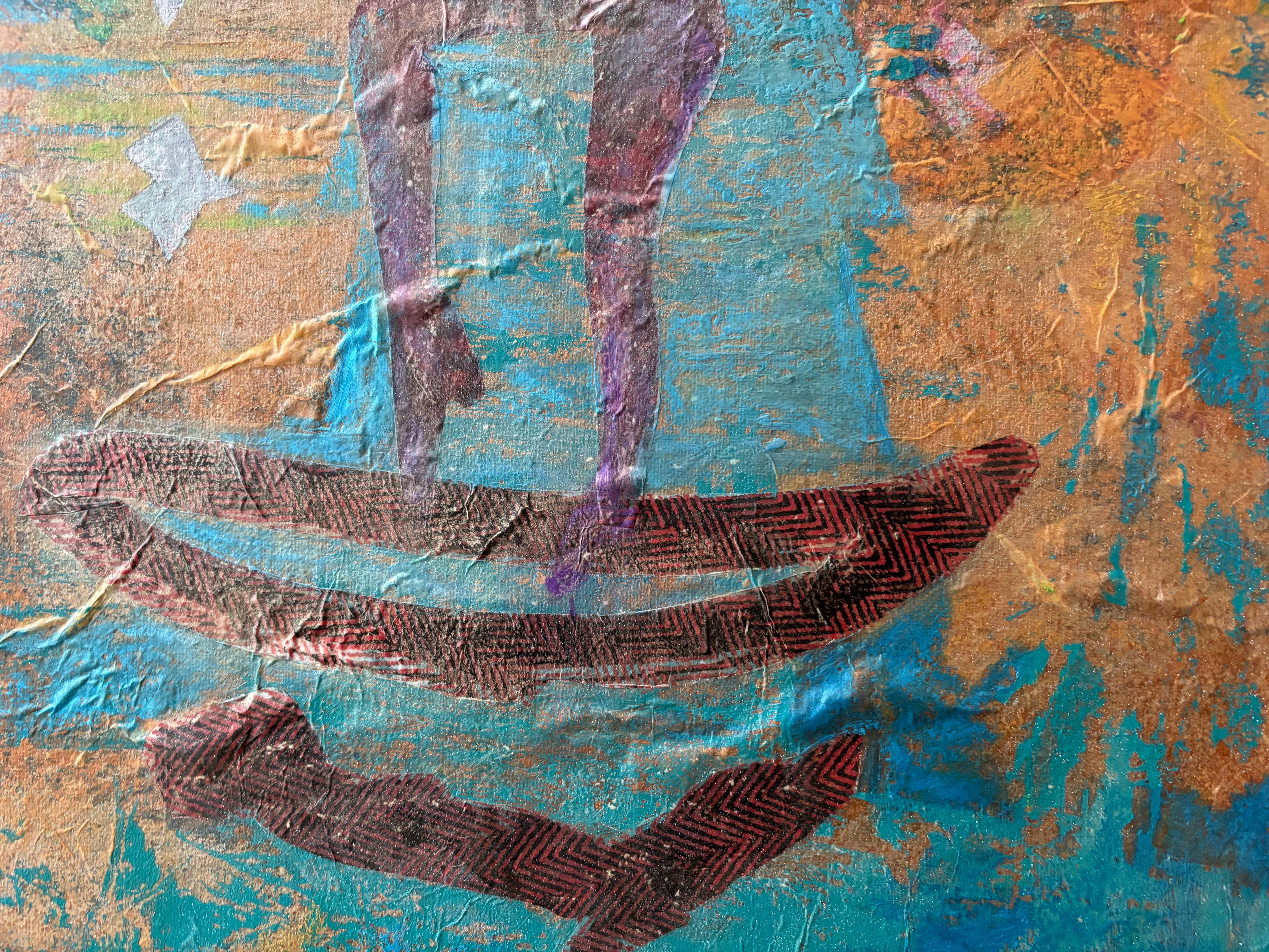 Tyme Generator Kaltwachs, Monoprints, Ölstift auf Leinwand (Sonstige Kunststile), Painting, von Majio