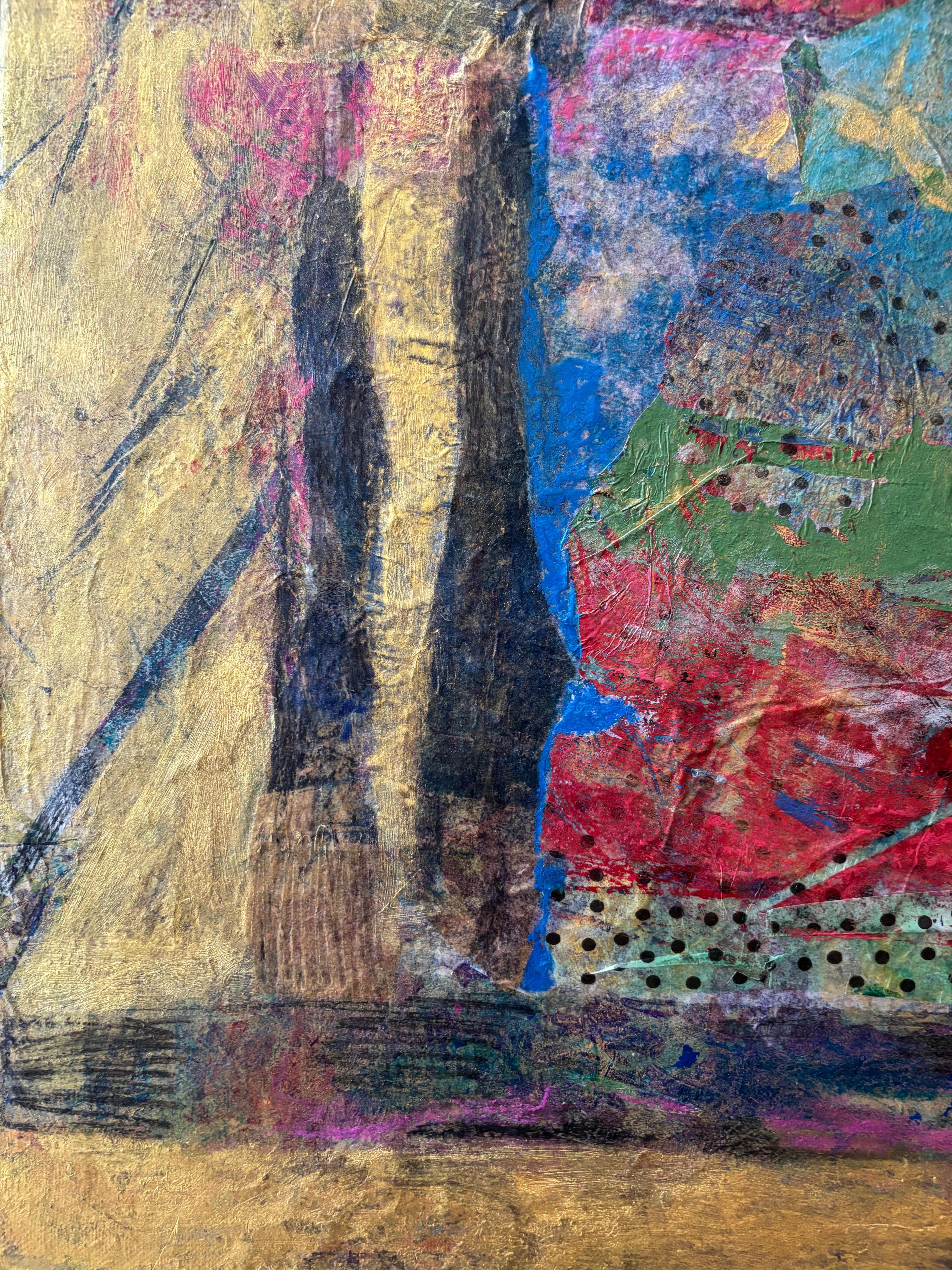 Tyme Generator Cold wax, monoprints, oil stick on canvas For Sale 1