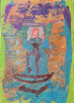 Tyme Generator Kaltwachs, Monoprints, Ölstift auf Leinwand