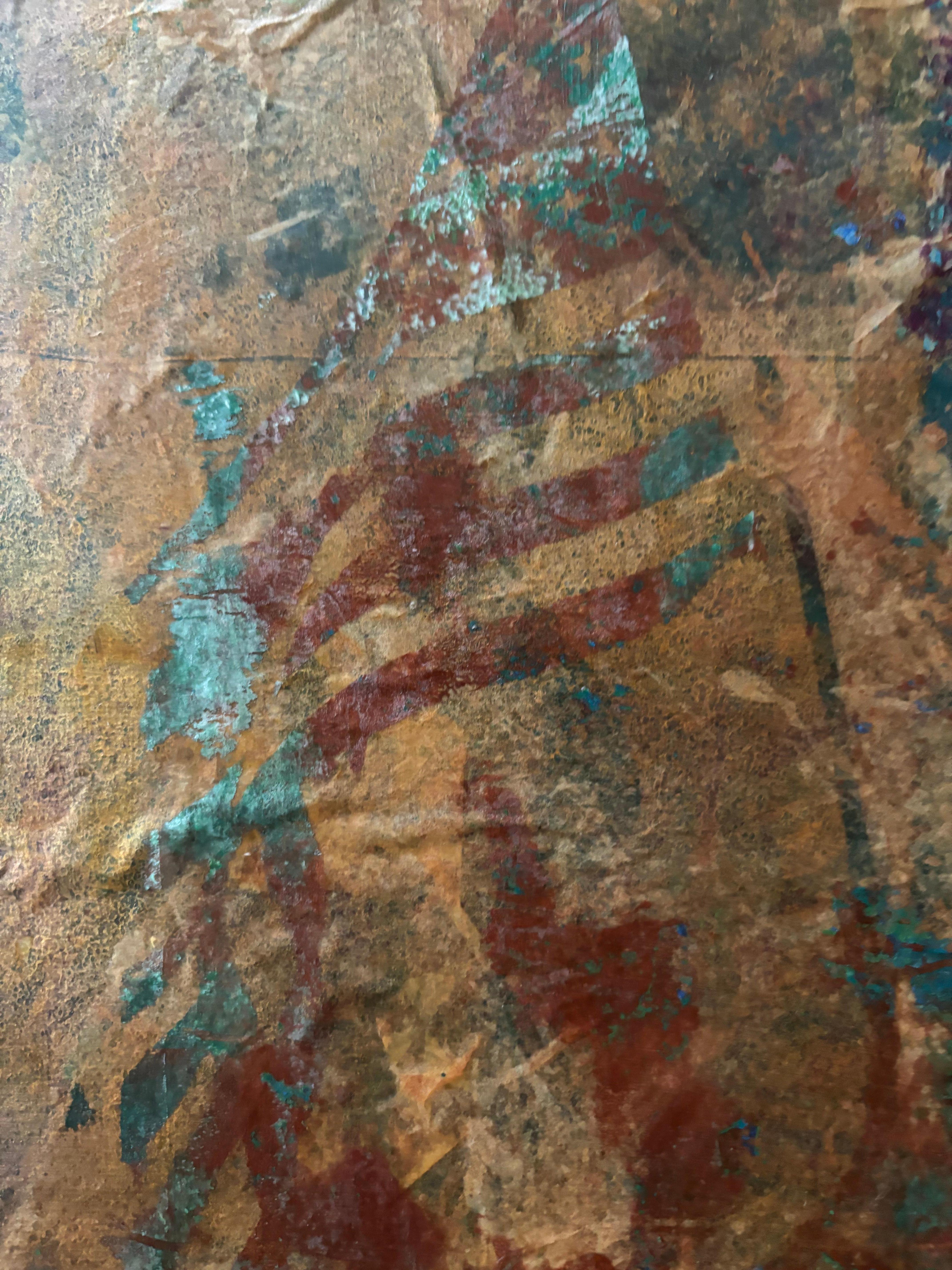 Tyme of Revolution Cold wax, monoprints, transfer, oil stick on im Angebot 2