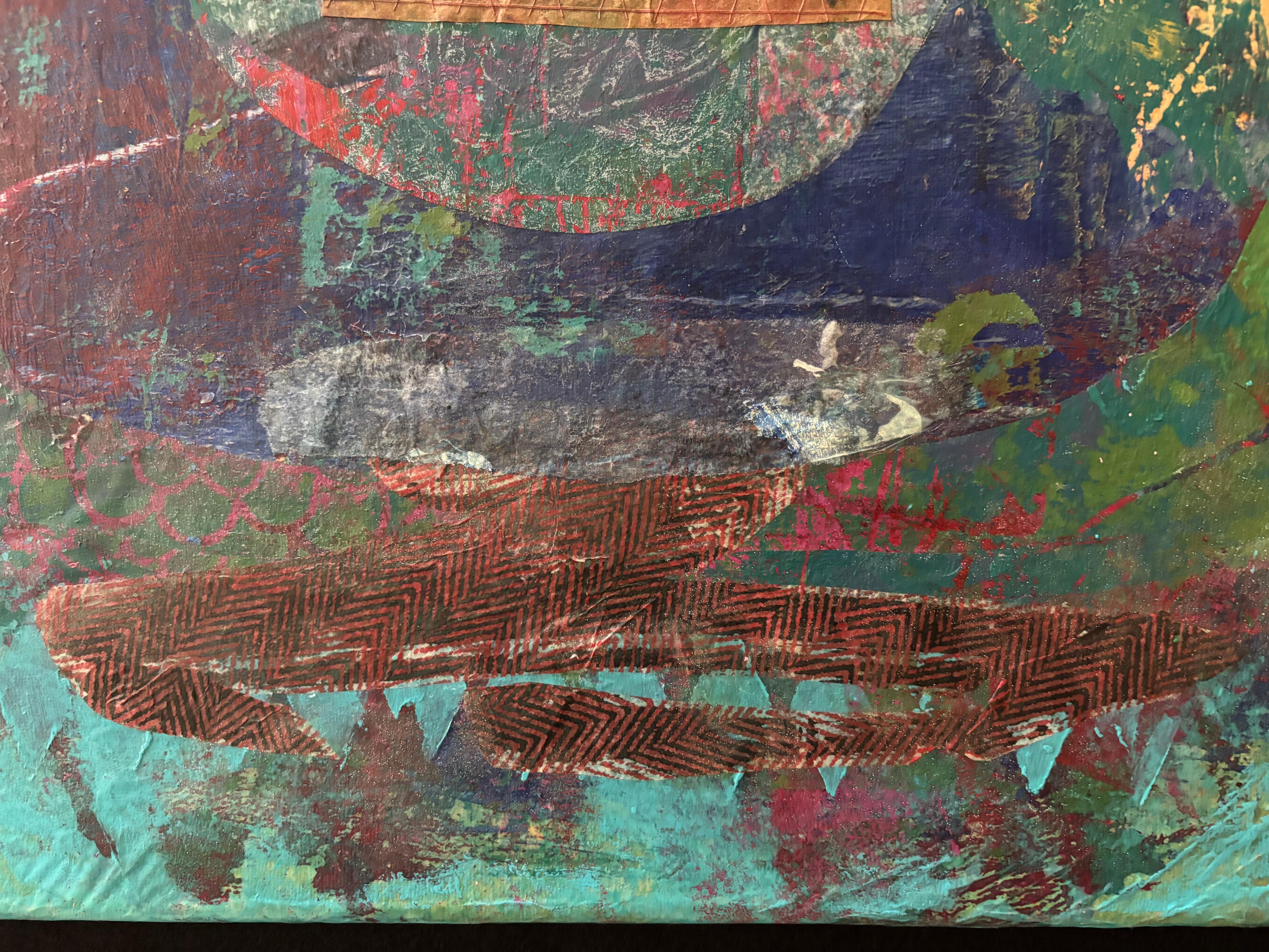 Tyme Portal II Cold wax, monoprints, oil stick on canvas For Sale 7