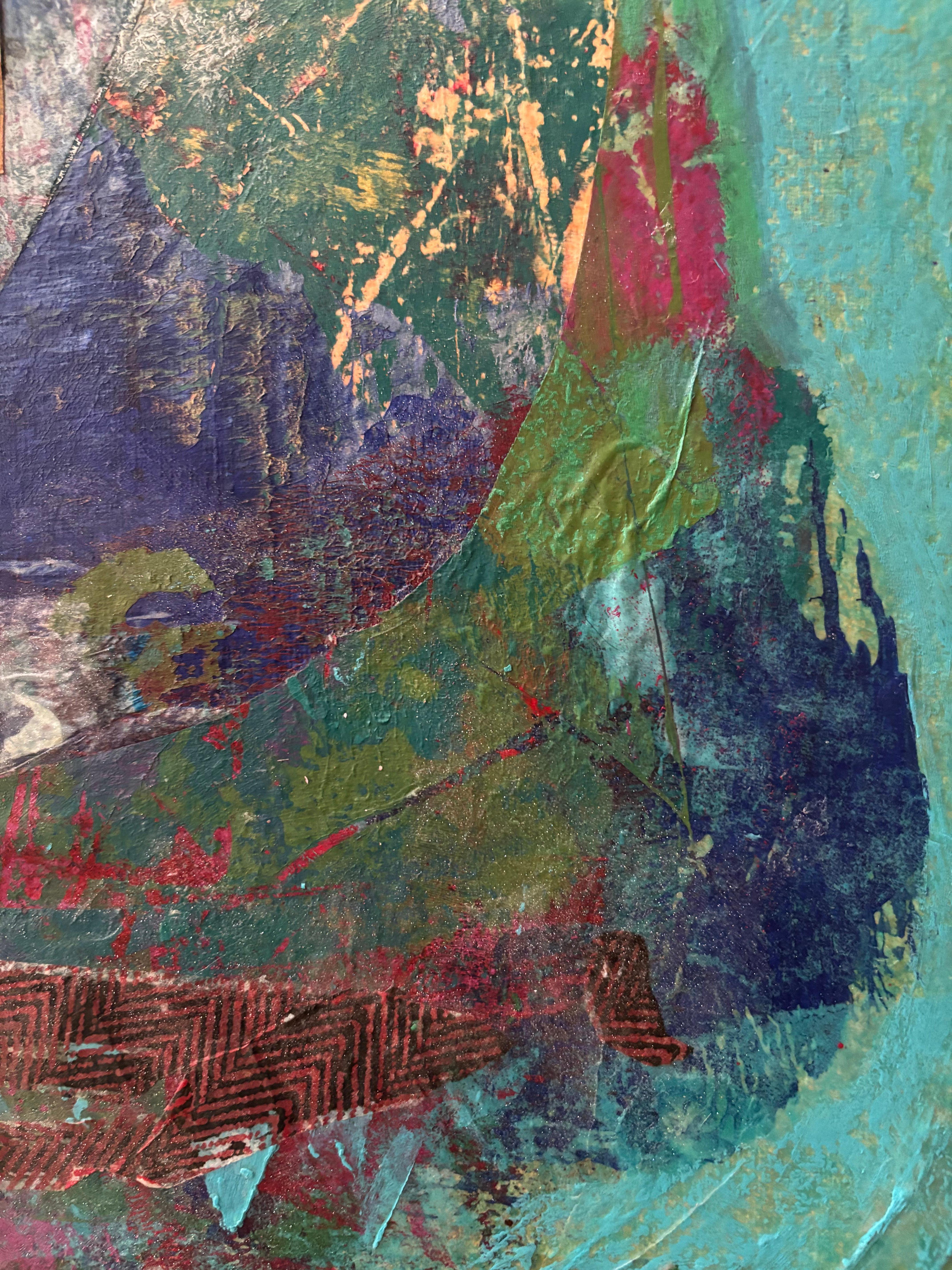 Tyme Portal II Cold wax, monoprints, oil stick on canvas For Sale 8