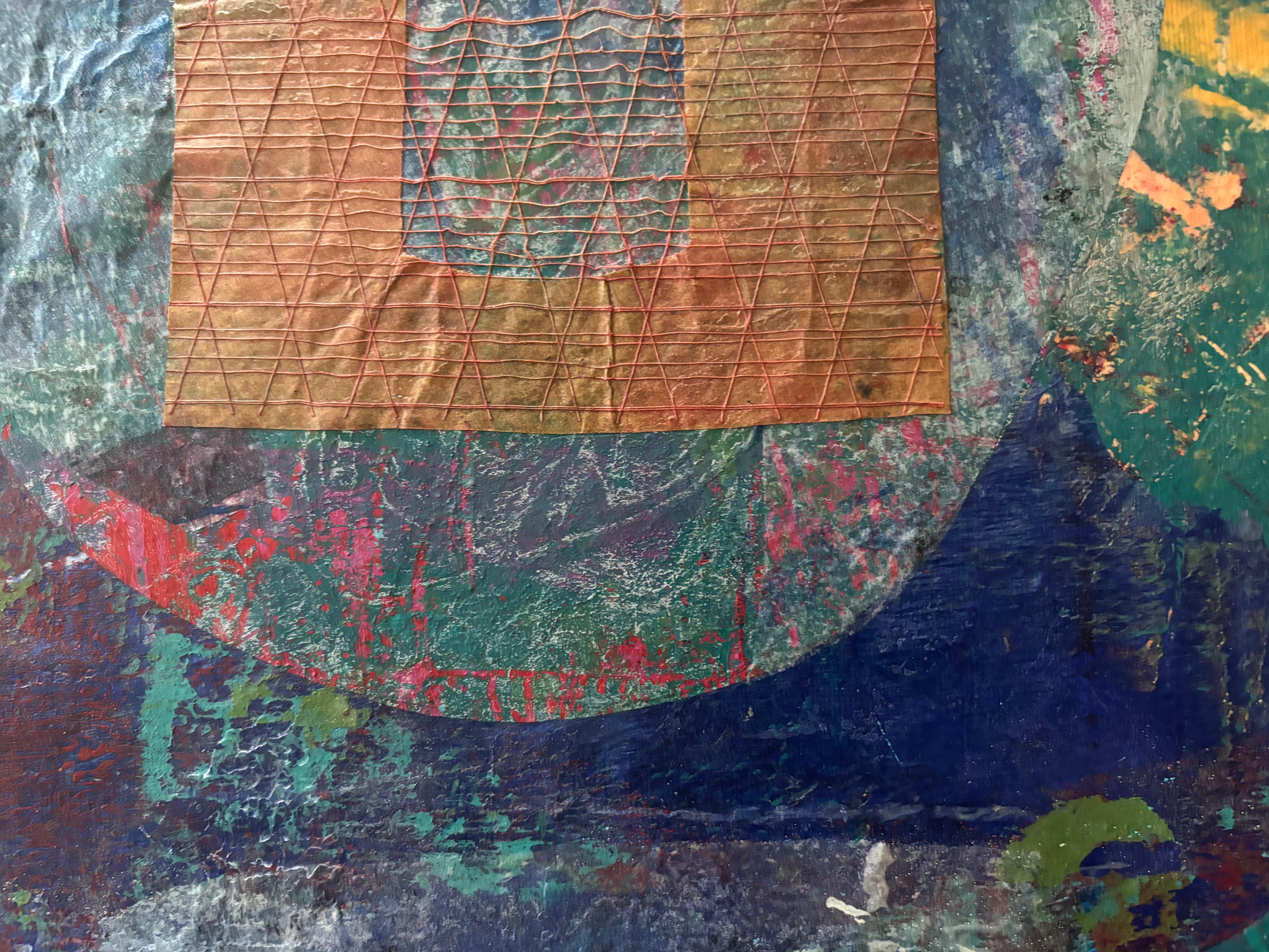 Tyme Portal II Cold wax, monoprints, oil stick on canvas For Sale 9