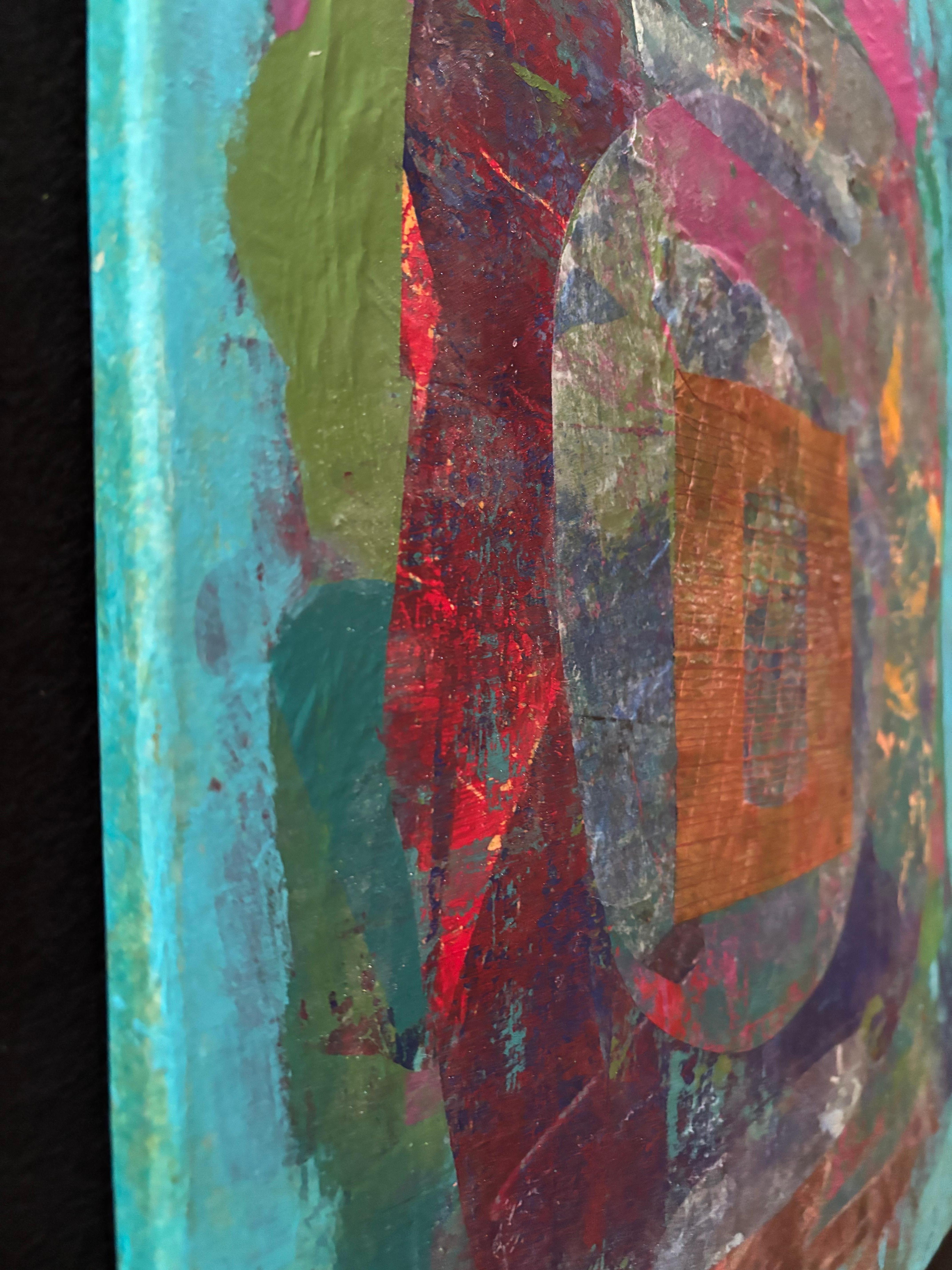 Tyme Portal II Cold wax, monoprints, oil stick on canvas - Painting by Majio