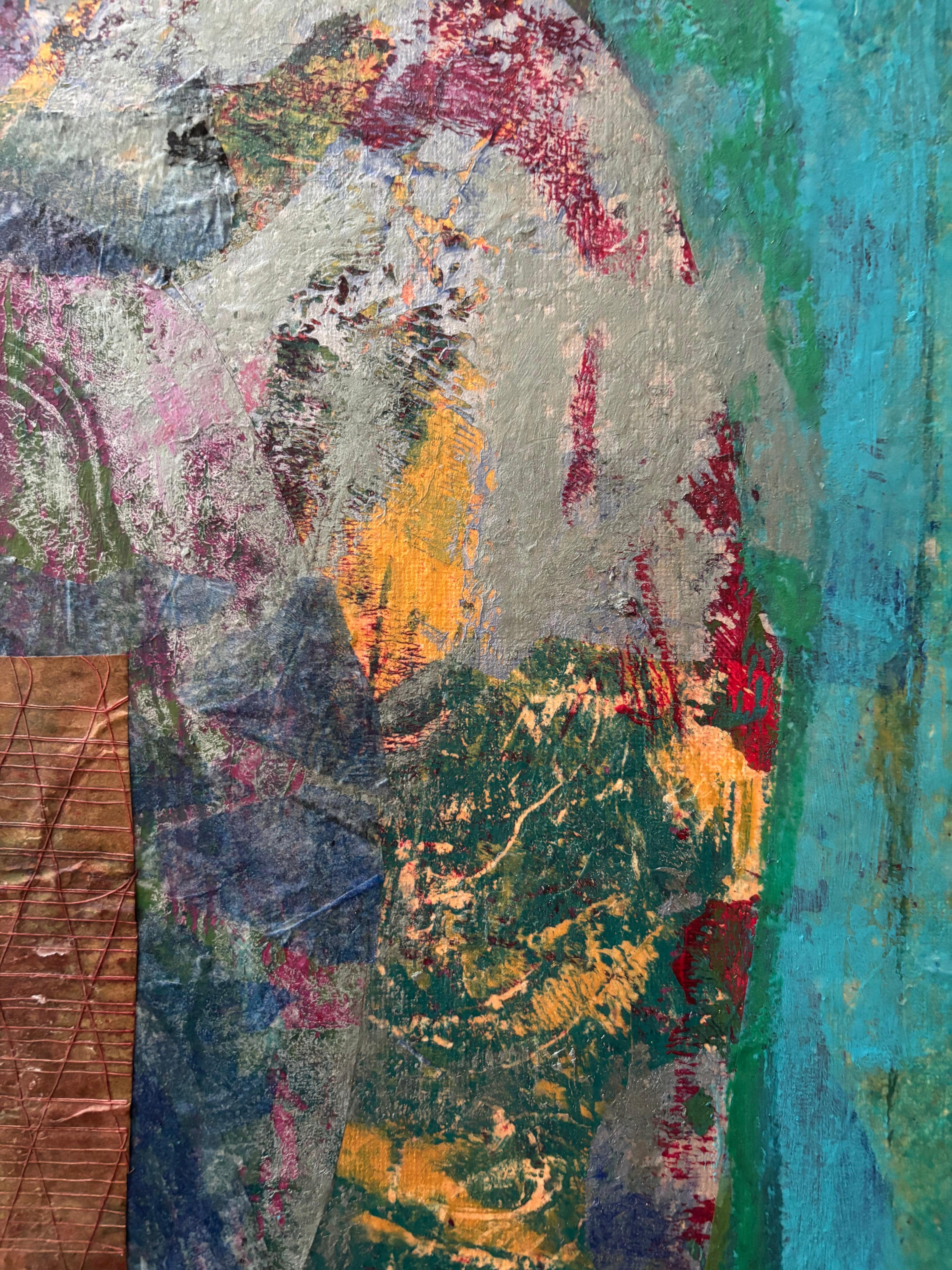 Tyme Portal II Cold wax, monoprints, oil stick on canvas For Sale 1