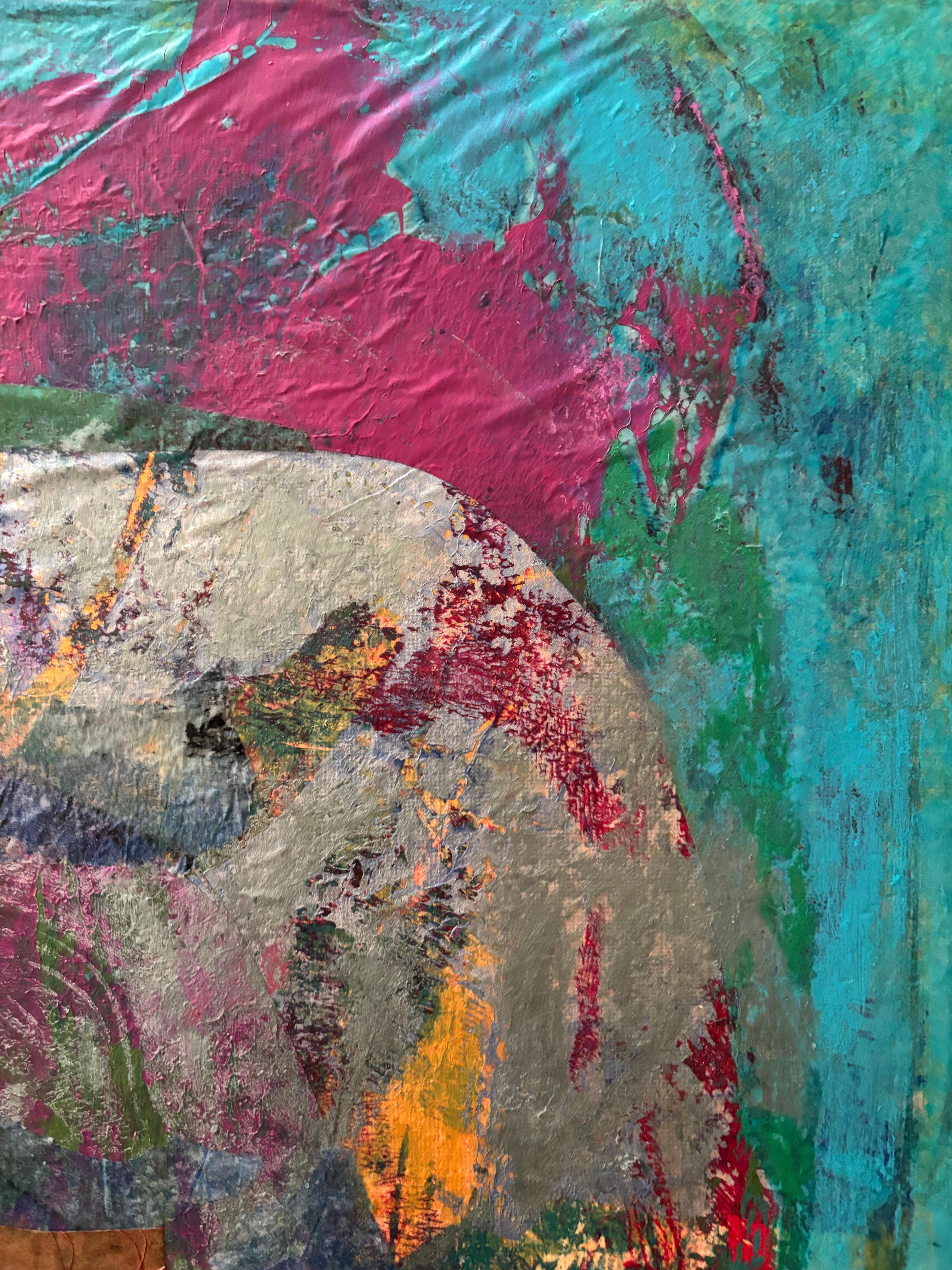 Tyme Portal II Cold wax, monoprints, oil stick on canvas For Sale 2