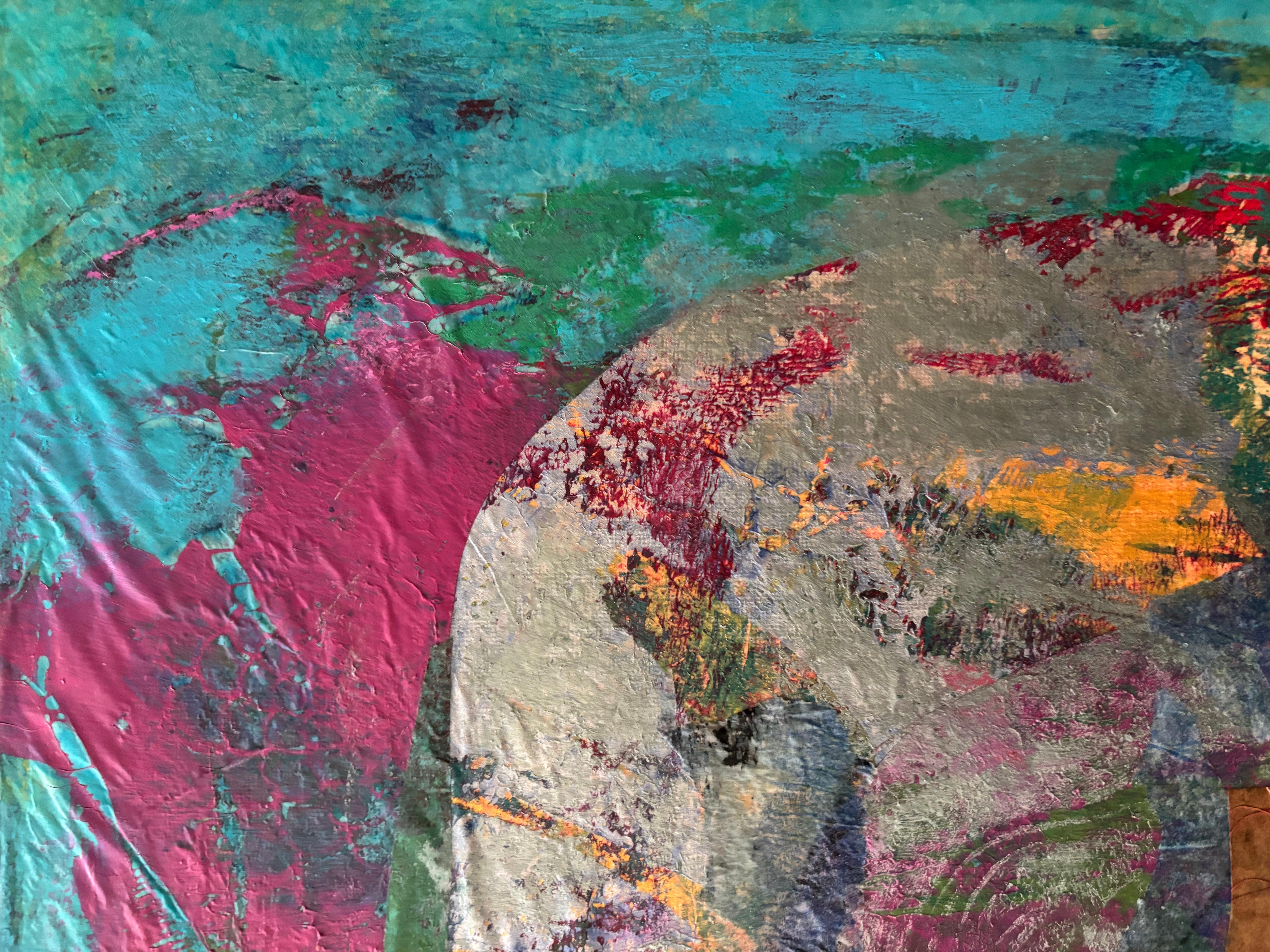 Tyme Portal II Cold wax, monoprints, oil stick on canvas For Sale 3