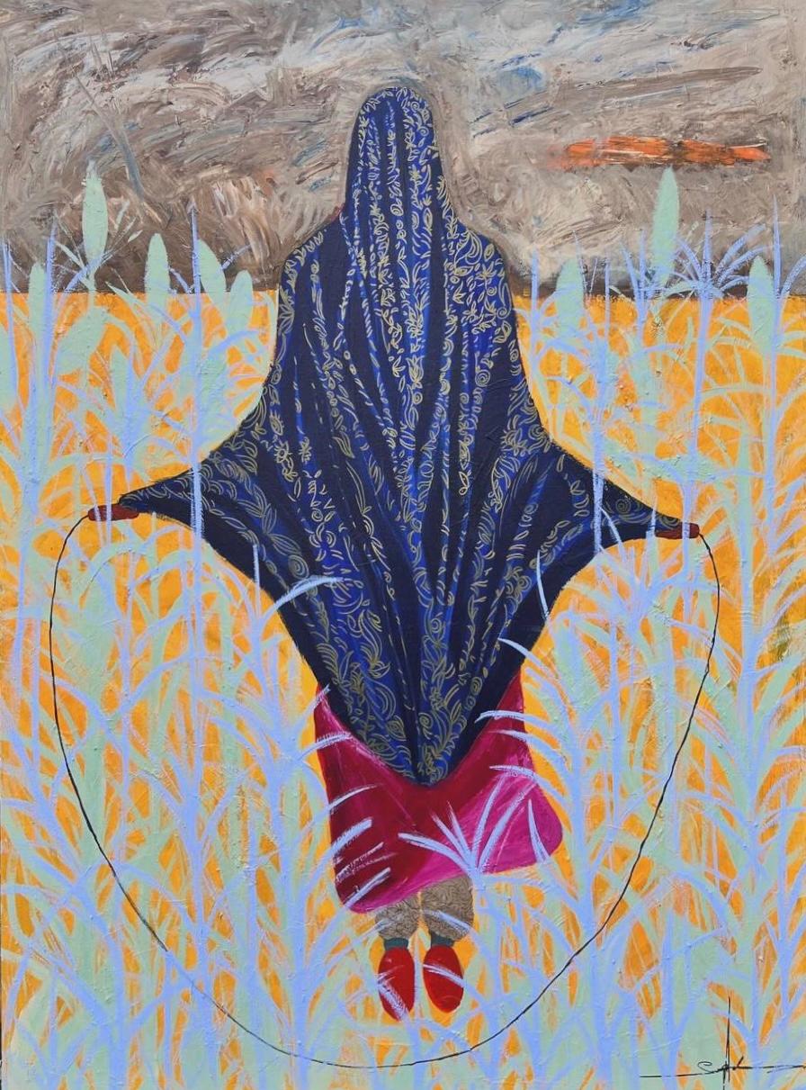 Majnun Figurative Painting - Butterfly, 150x110 cm
