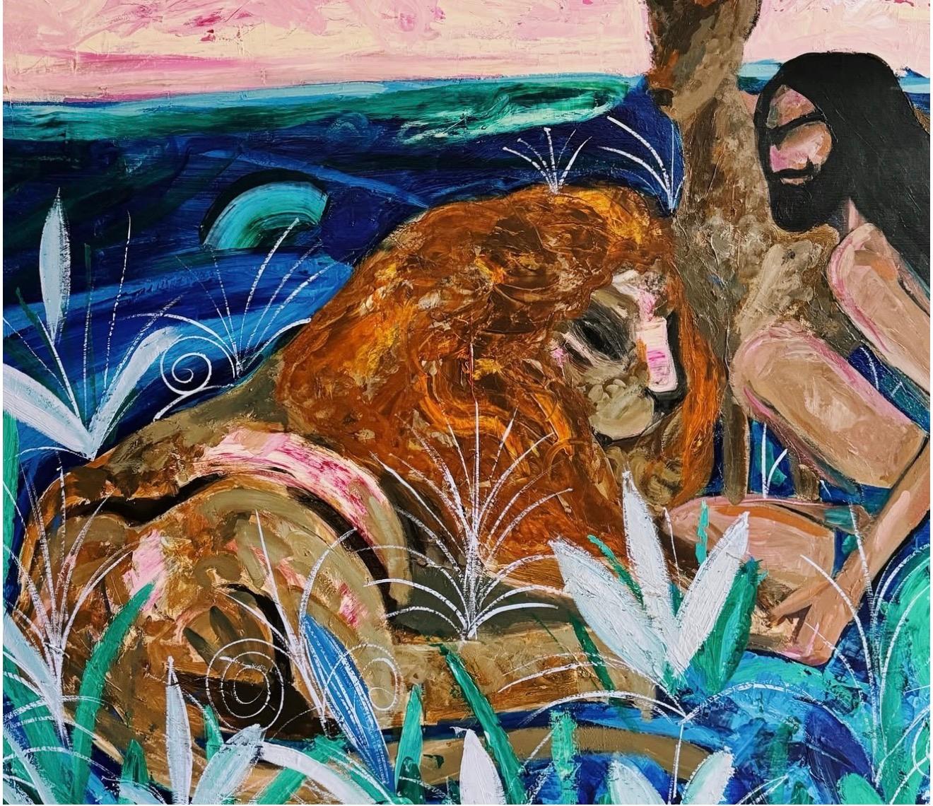 Flock, 130x150 cm, acrylic on canvas For Sale 1