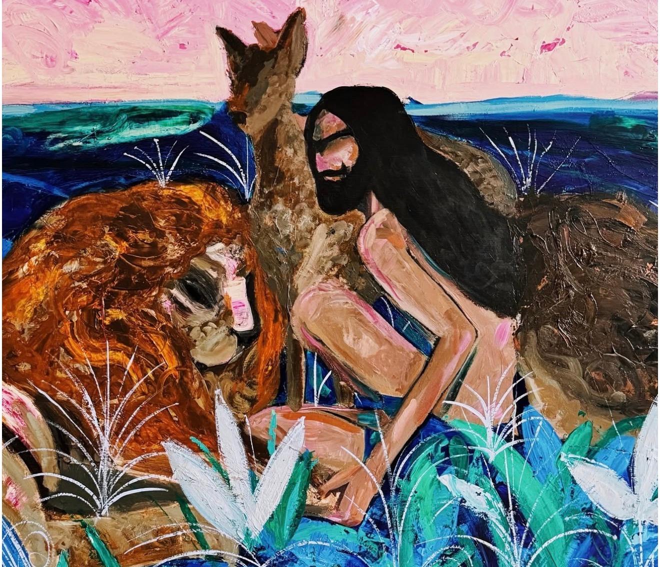 Flock, 130x150 cm, acrylic on canvas For Sale 2