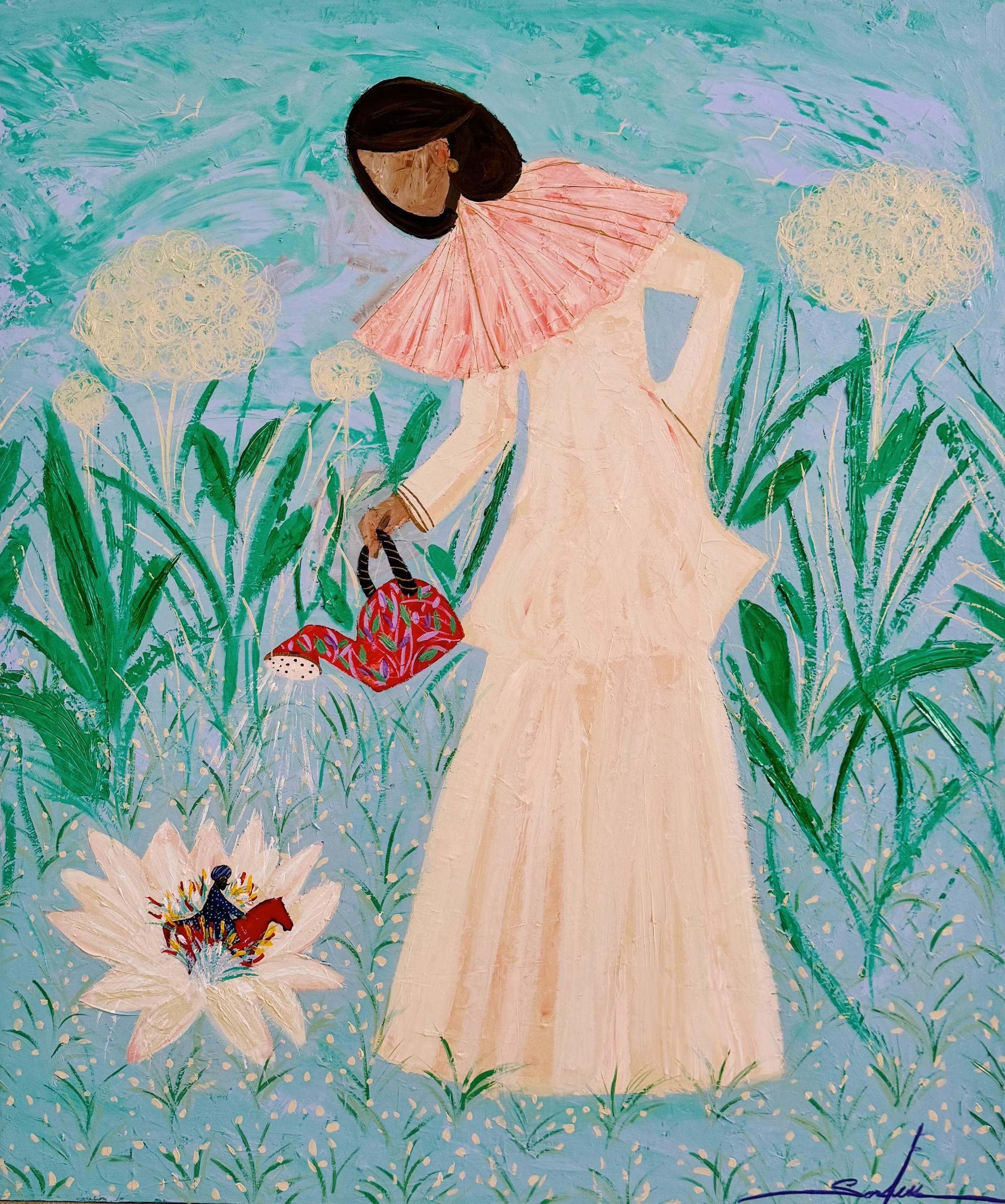 flower of my love, 120x100cm, acrylic on canvas - Art by Majnun