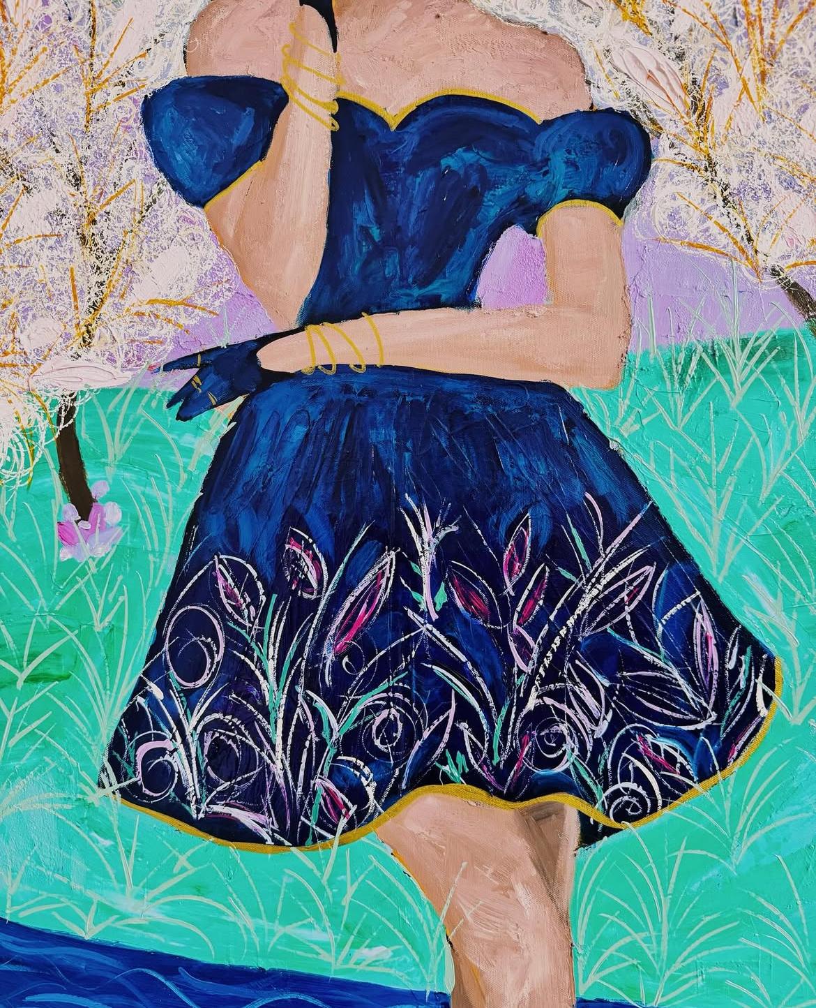 I am a petal of your garden, 150x110 cm, acrylic on canvas - Contemporary Art by Majnun