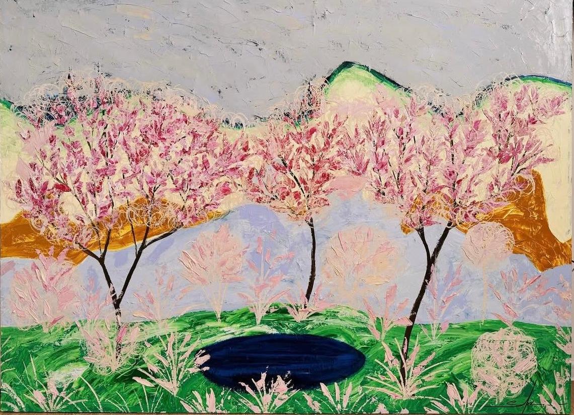 Landscape , 110x150 cm, acrylic on canvas - Art by Majnun