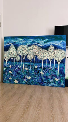 Landschaft, 140 × 180 cm, Acryl auf Leinwand