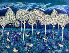 Landschaft, 140 × 180 cm, Acryl auf Leinwand