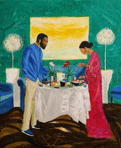 Vamos a desayunar, 120x110cm, acrílico sobre lienzo