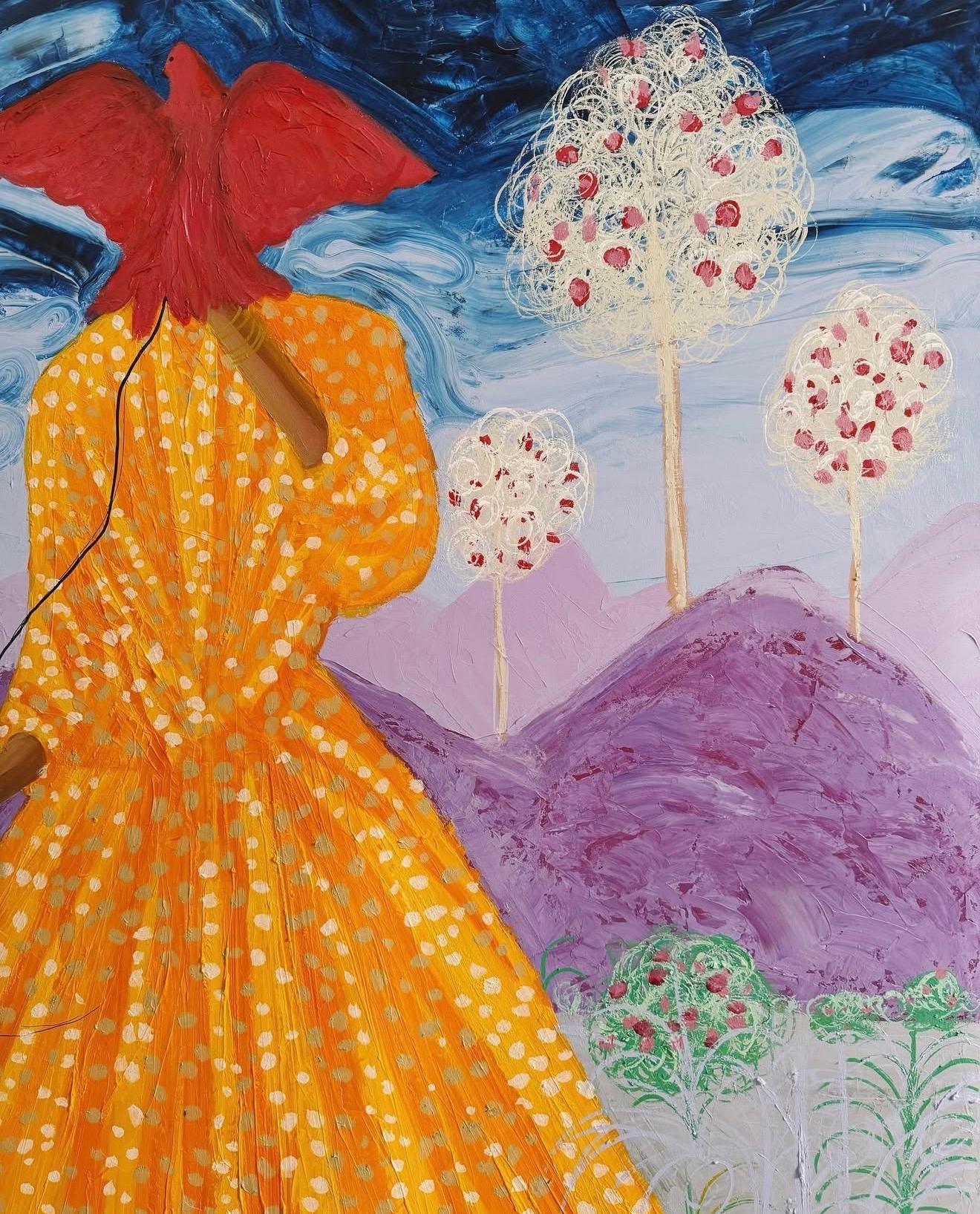 Brief der Liebe, 150x110cm, Acryl auf Leinwand – Painting von Majnun