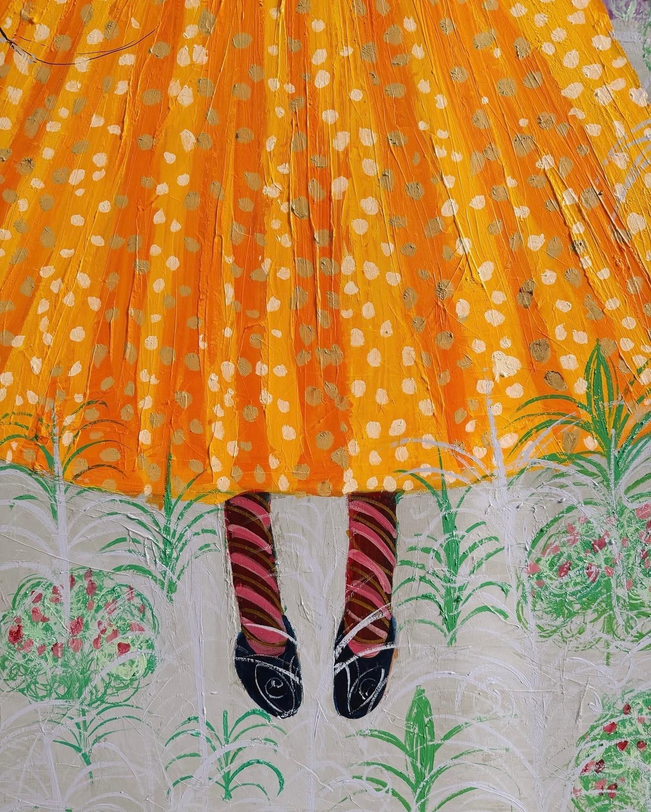 Brief der Liebe, 150x110cm, Acryl auf Leinwand (Braun), Figurative Painting, von Majnun