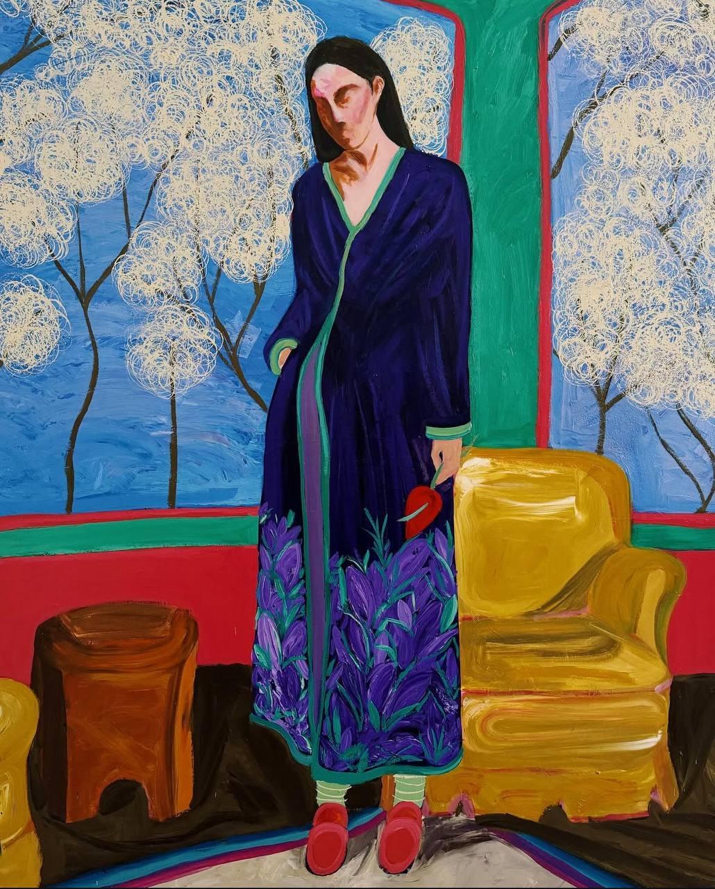 Lonely, 150x110cm, acrylique sur toile - Art de Majnun