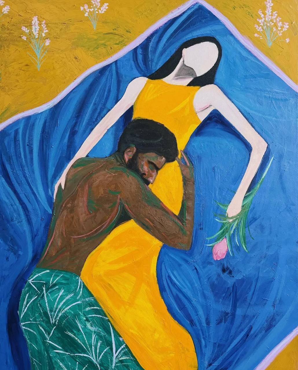 Lovers, 150x110cm, acrylic on canvas - Art by Majnun