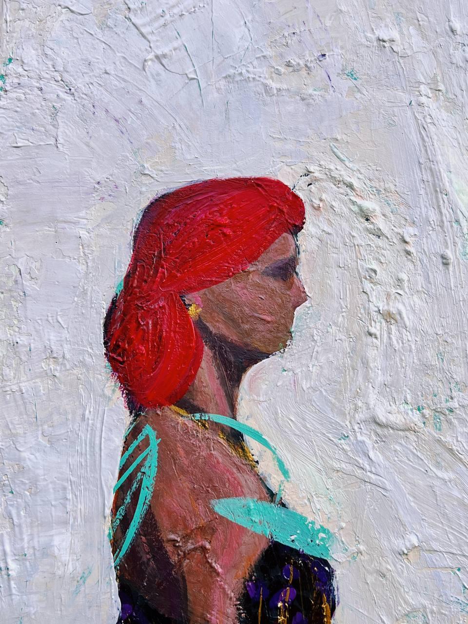 Malinconia, 90x90cm, acrilico su tela - Painting di Majnun