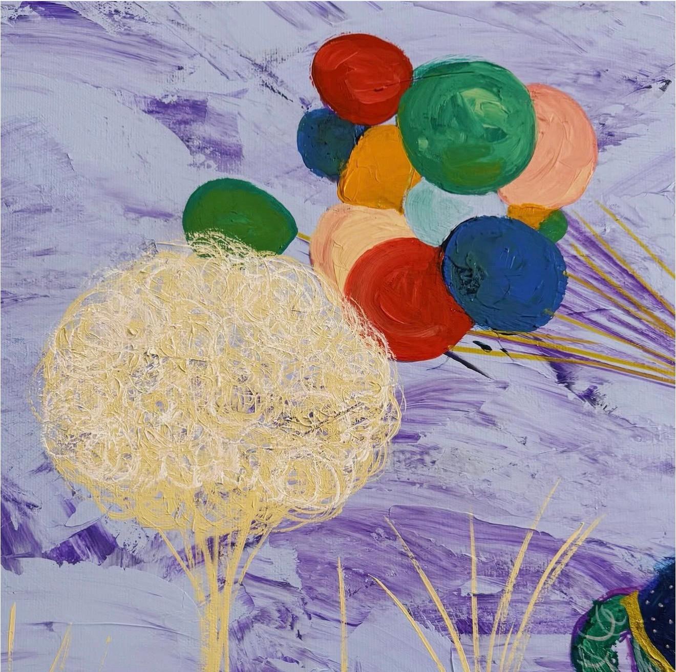 Memories of the Future, 125x125cm, acrylic on canvas For Sale 1