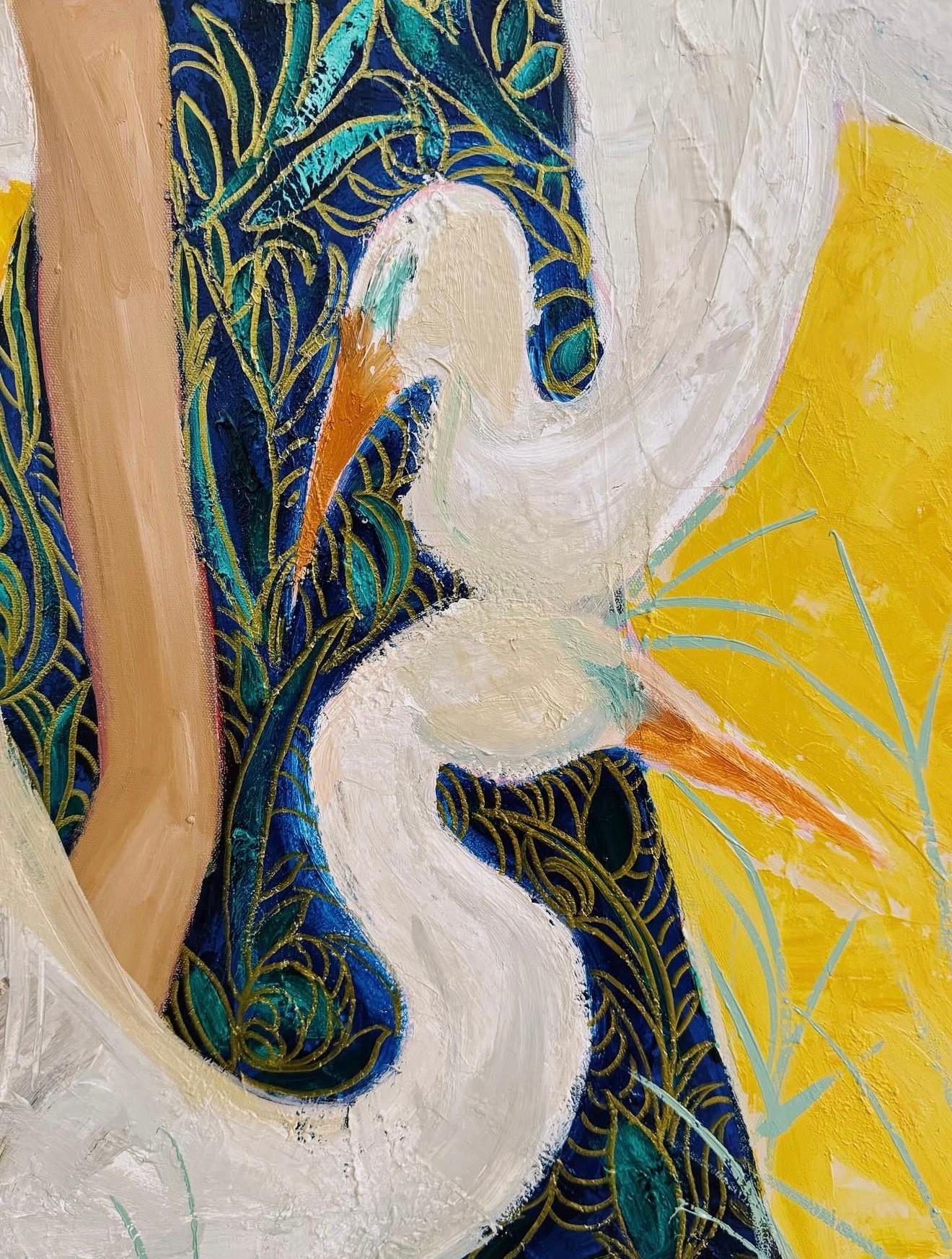 Muse, 140x90 cm, Acryl auf Leinwand – Painting von Majnun