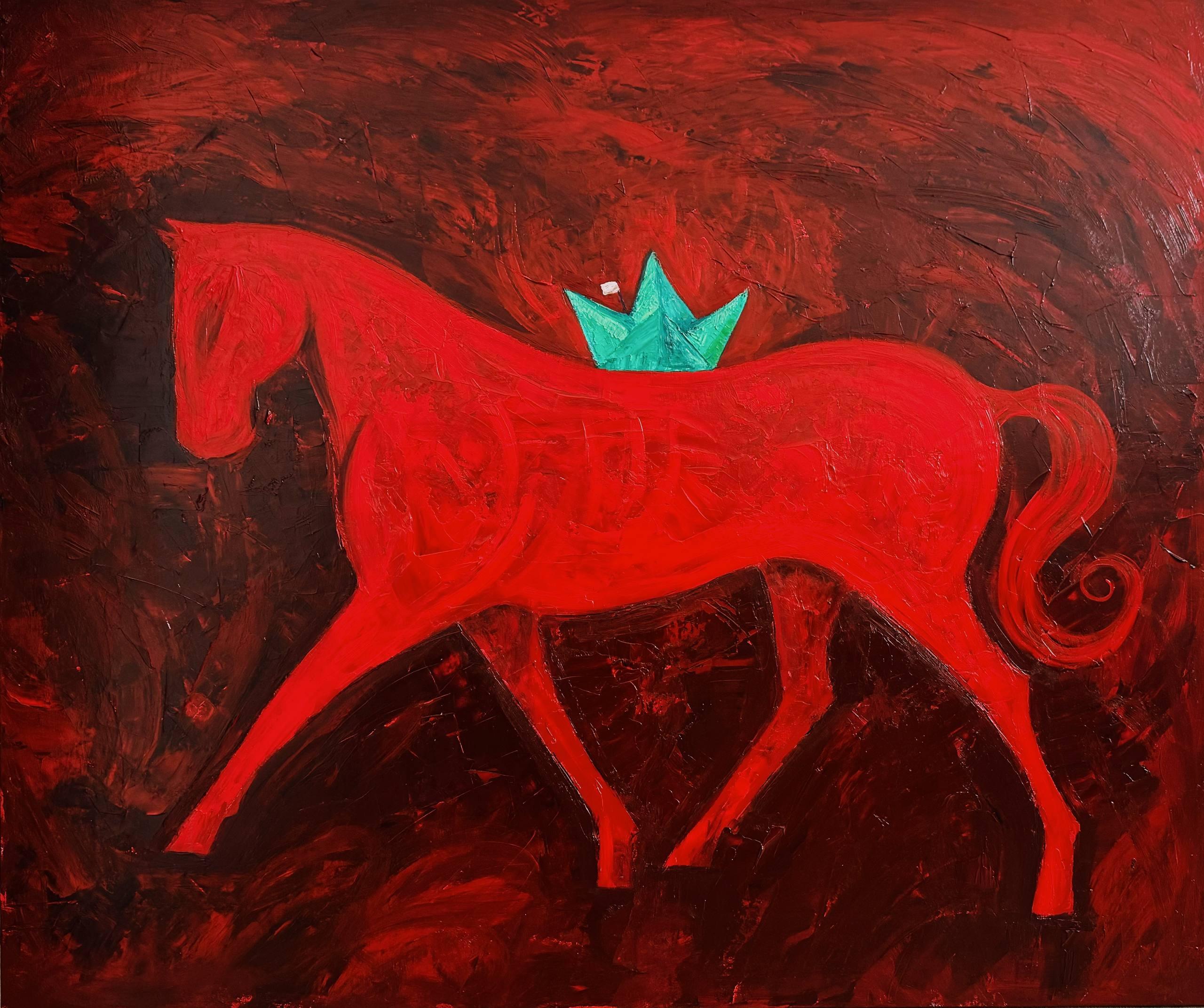Series "Horses", 100x120 cm, acrylic on canvas - Art by Majnun