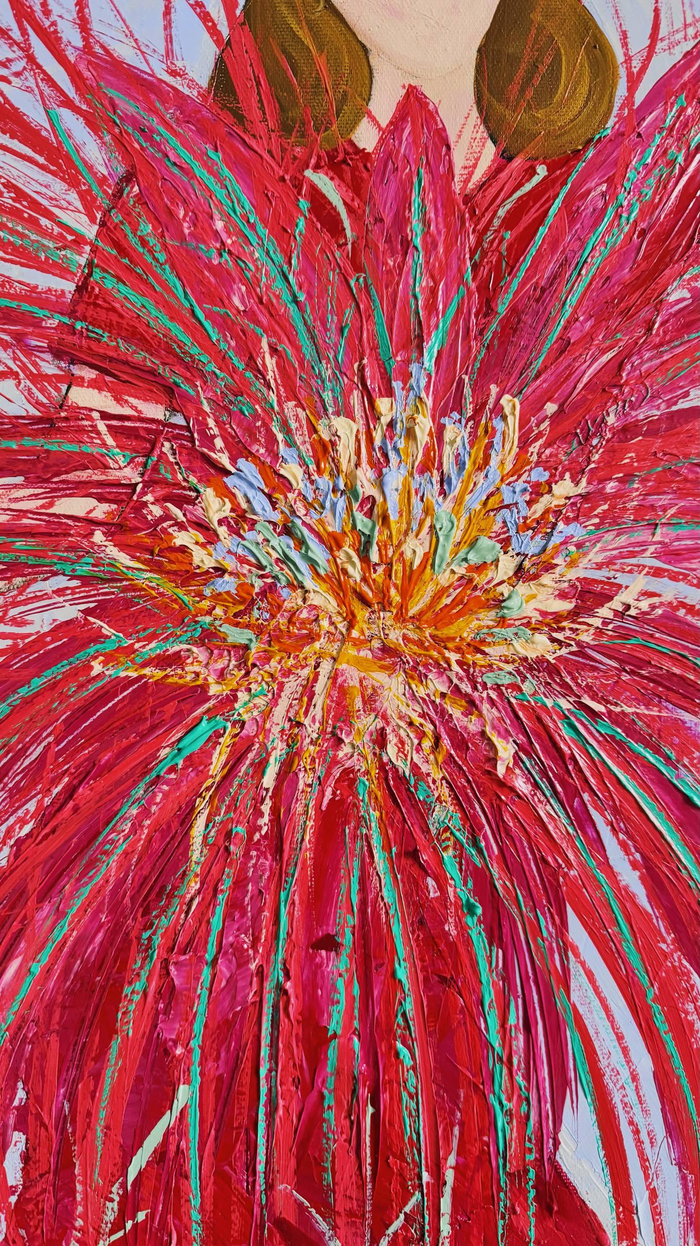 Sie glaubt immer noch an die Liebe, 140x90 cm, Acryl auf Leinwand (Zeitgenössisch), Art, von Majnun