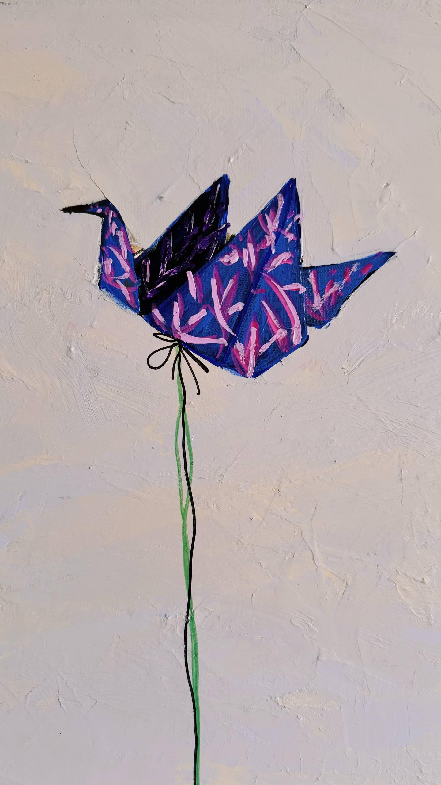 She still believes in love, 140x90 cm, acrylic on canvas - Contemporain Painting par Majnun