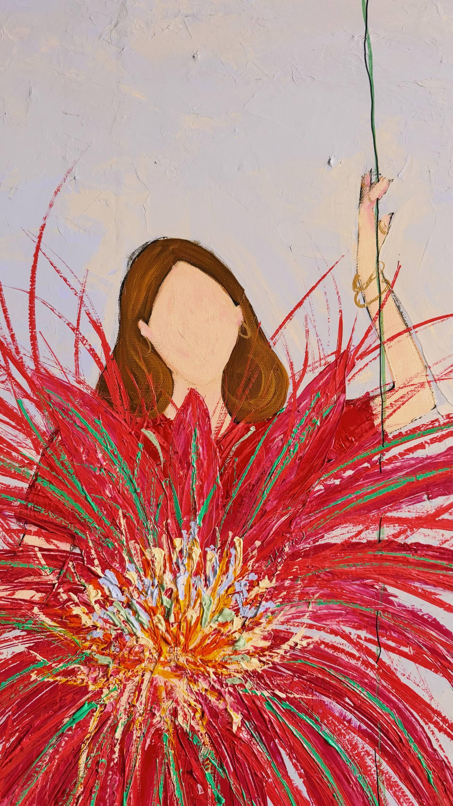 Elle croit encore à l'amour, 140x90 cm, acrylique sur toile
