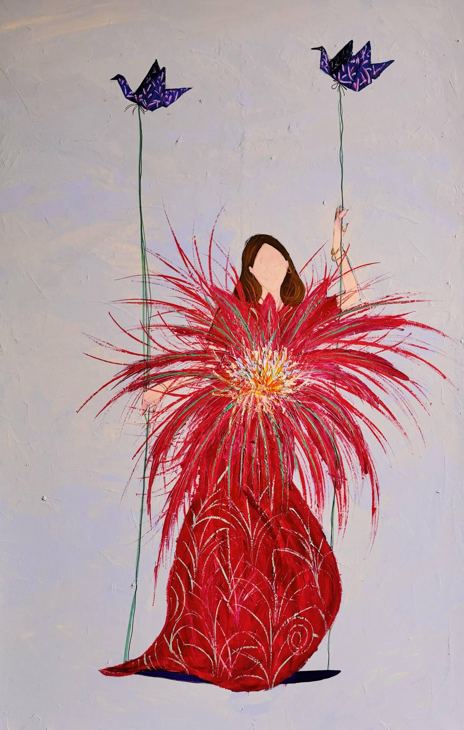 She still believes in love, 140x90 cm, acrylic on canvas