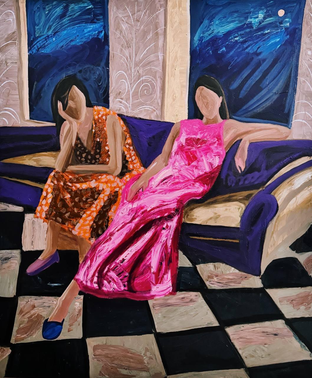 Majnun Garden of my dreams, 120x100cm, acrylic on canvas For Sale at