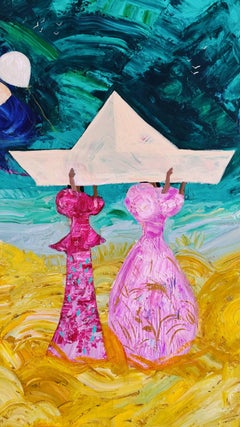 Sisters , 150x130 cm, acrylic on canvas