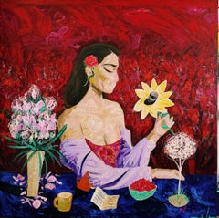 Girasol enamorado, 170x170 cm, acrílico sobre lienzo