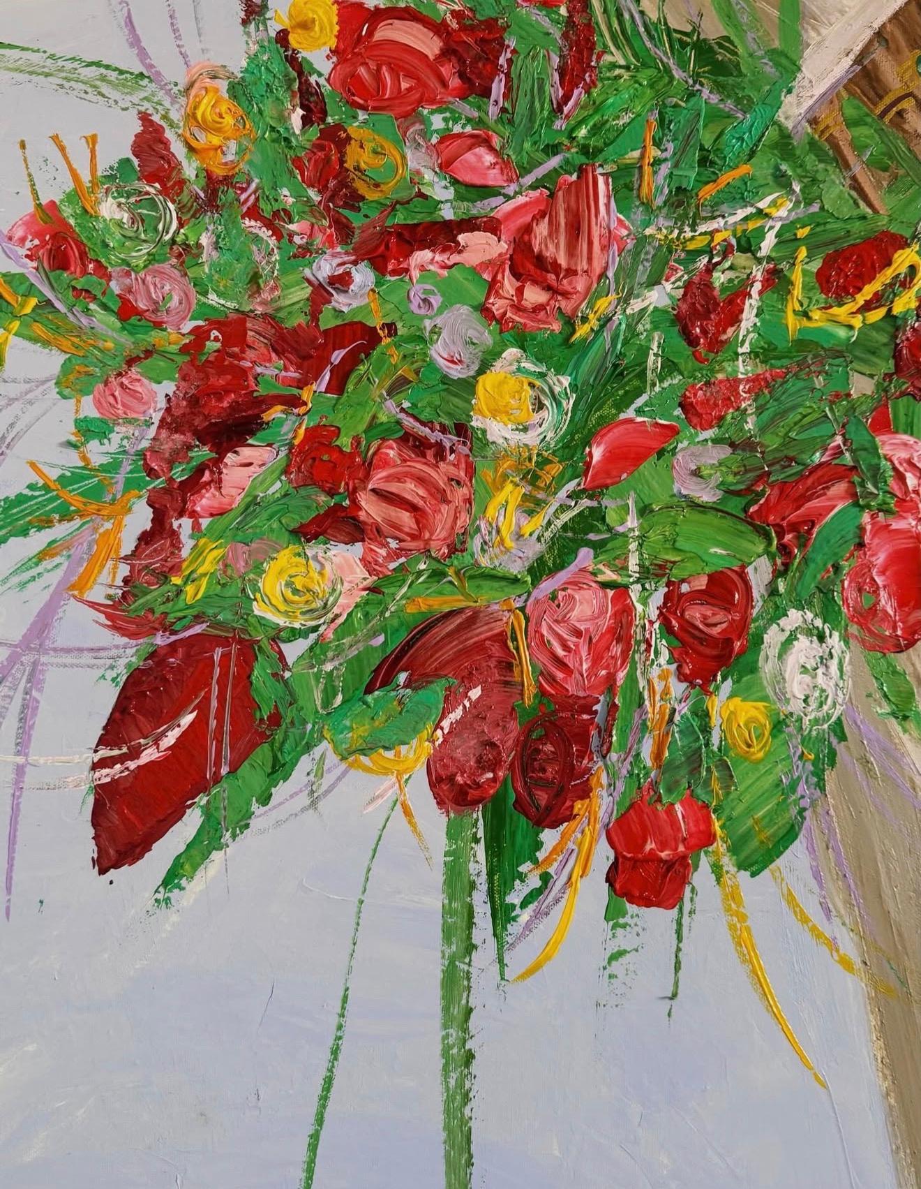 The flowers are not from you, 130x100cm, acrylic on canvas - Contemporary Art by Majnun