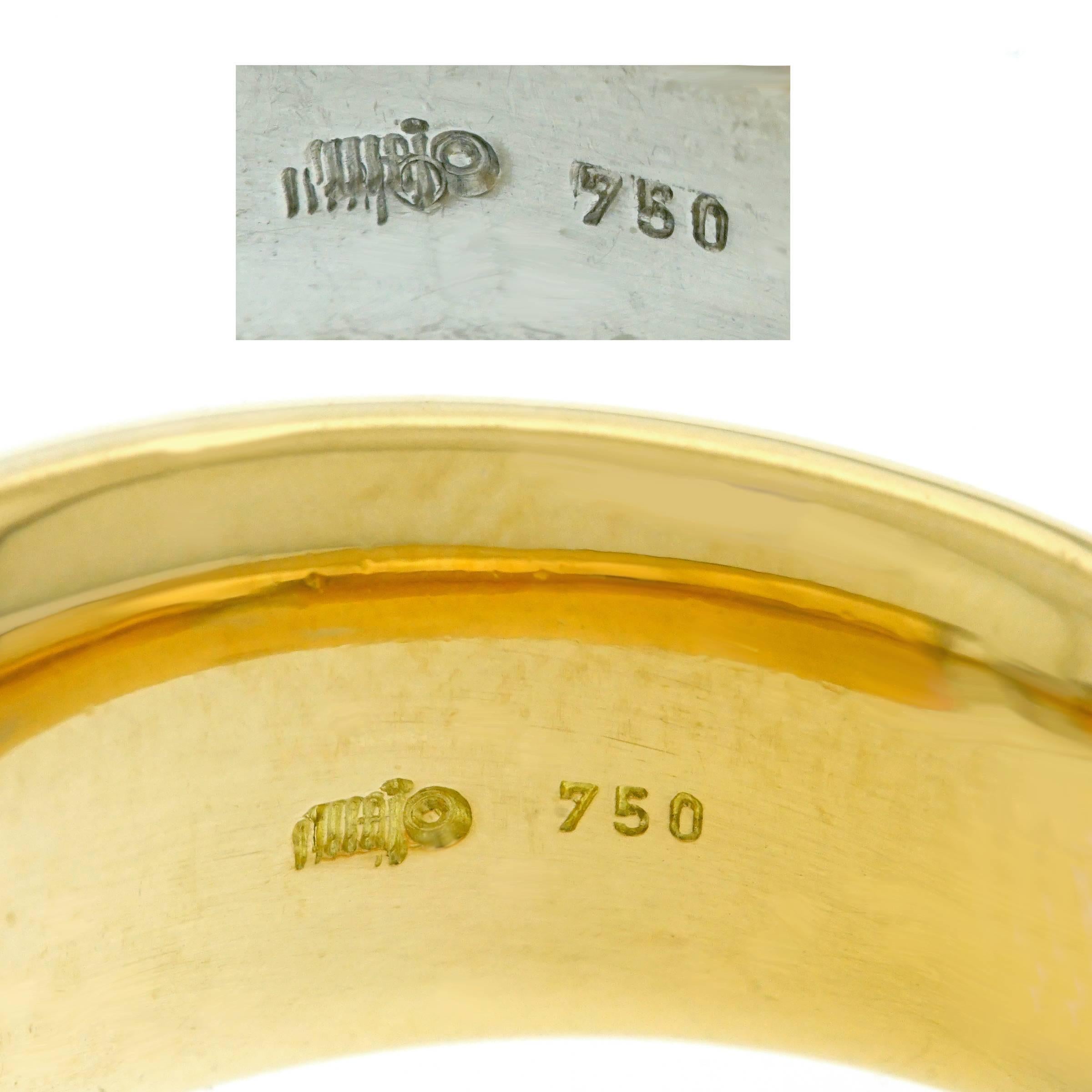 Majo Fruithof Pair of Heavy Modernist Gold Rings In Excellent Condition In Litchfield, CT