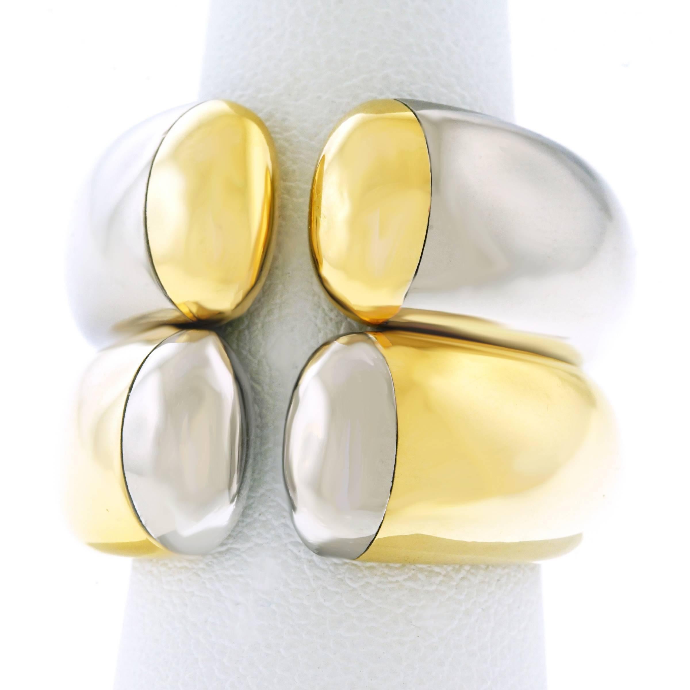 Majo Fruithof Pair of Heavy Modernist Gold Rings 2