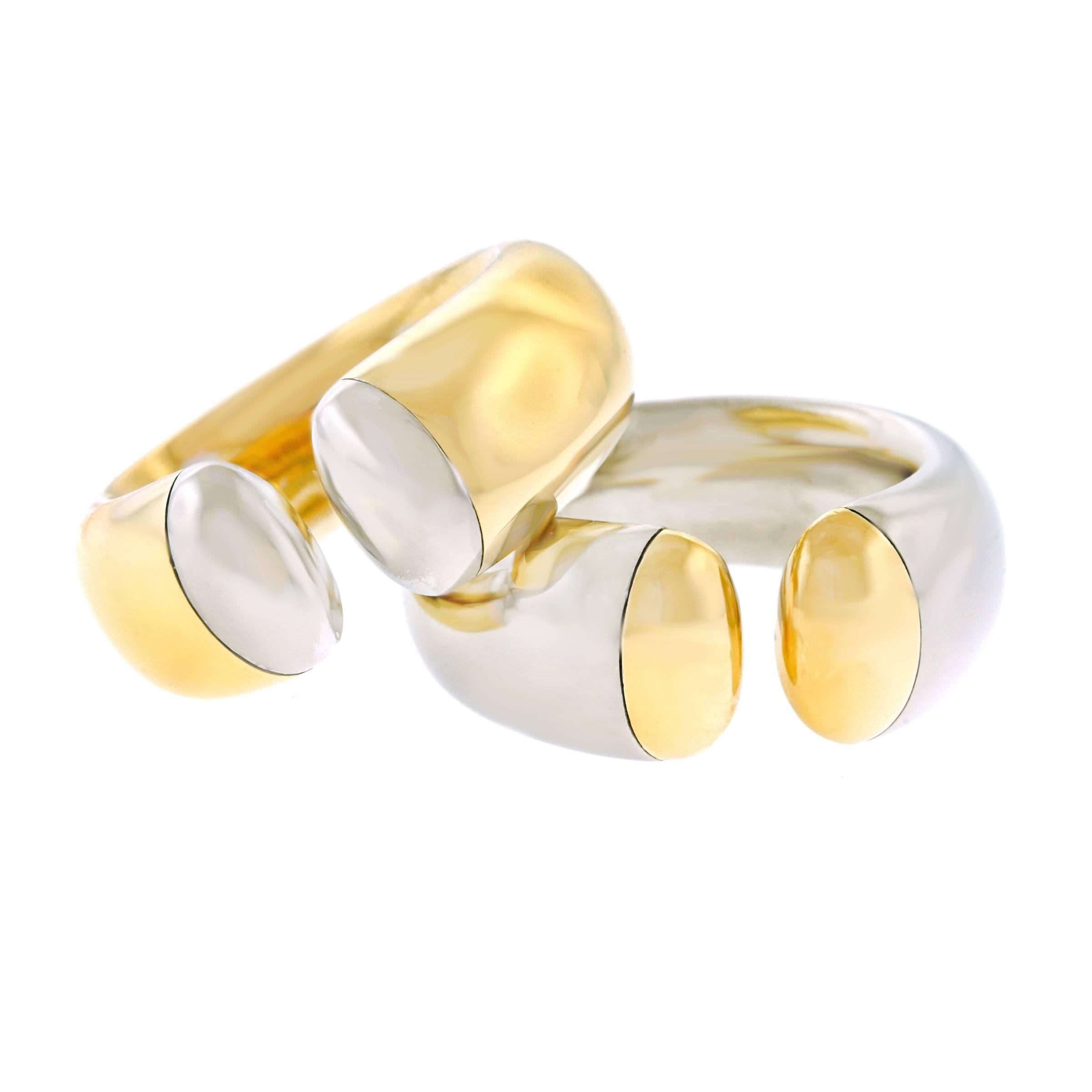 Majo Fruithof Pair of Heavy Modernist Gold Rings
