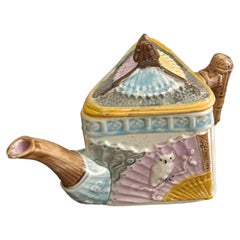 Used Majoica Triangular Teapot by Eureka