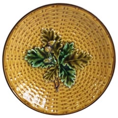 Majolica Acorn and Oak Leaves Plate Villeroy & Boch Plate, circa 1890