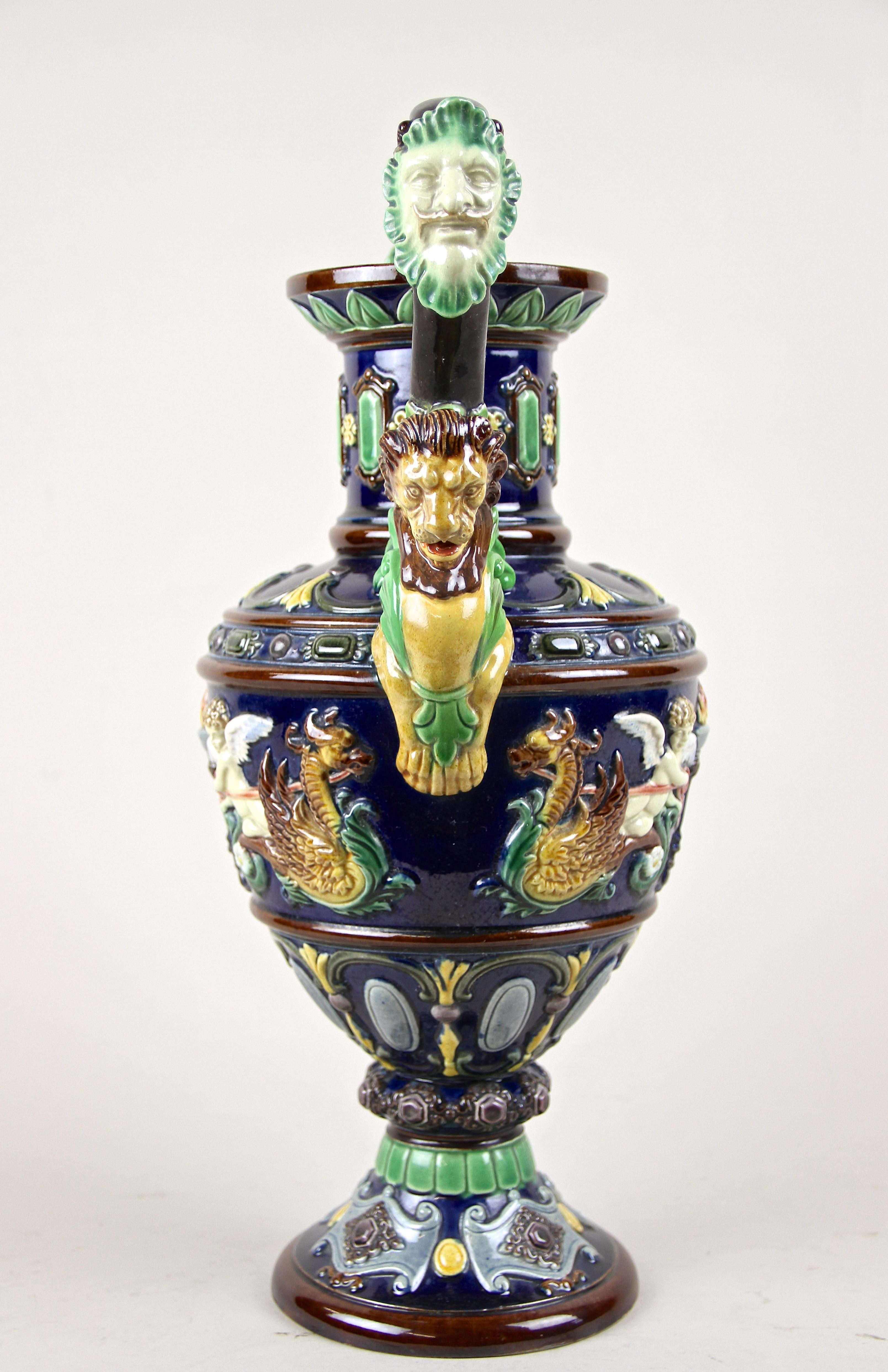 Majolica Amphora Vase by Johann Maresch, Bohemia, circa 1870 4