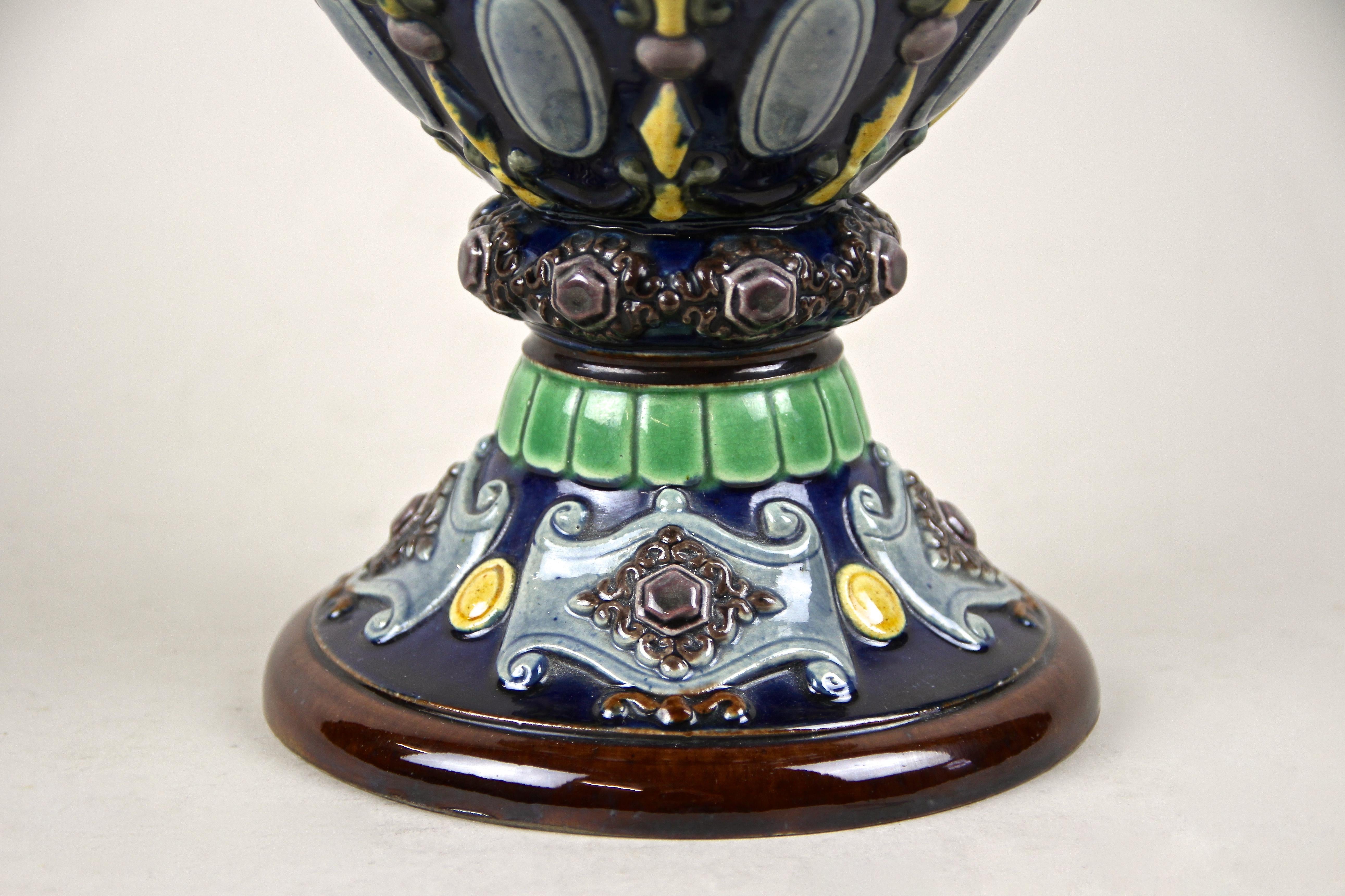 Majolica Amphora Vase by Johann Maresch, Bohemia, circa 1870 6
