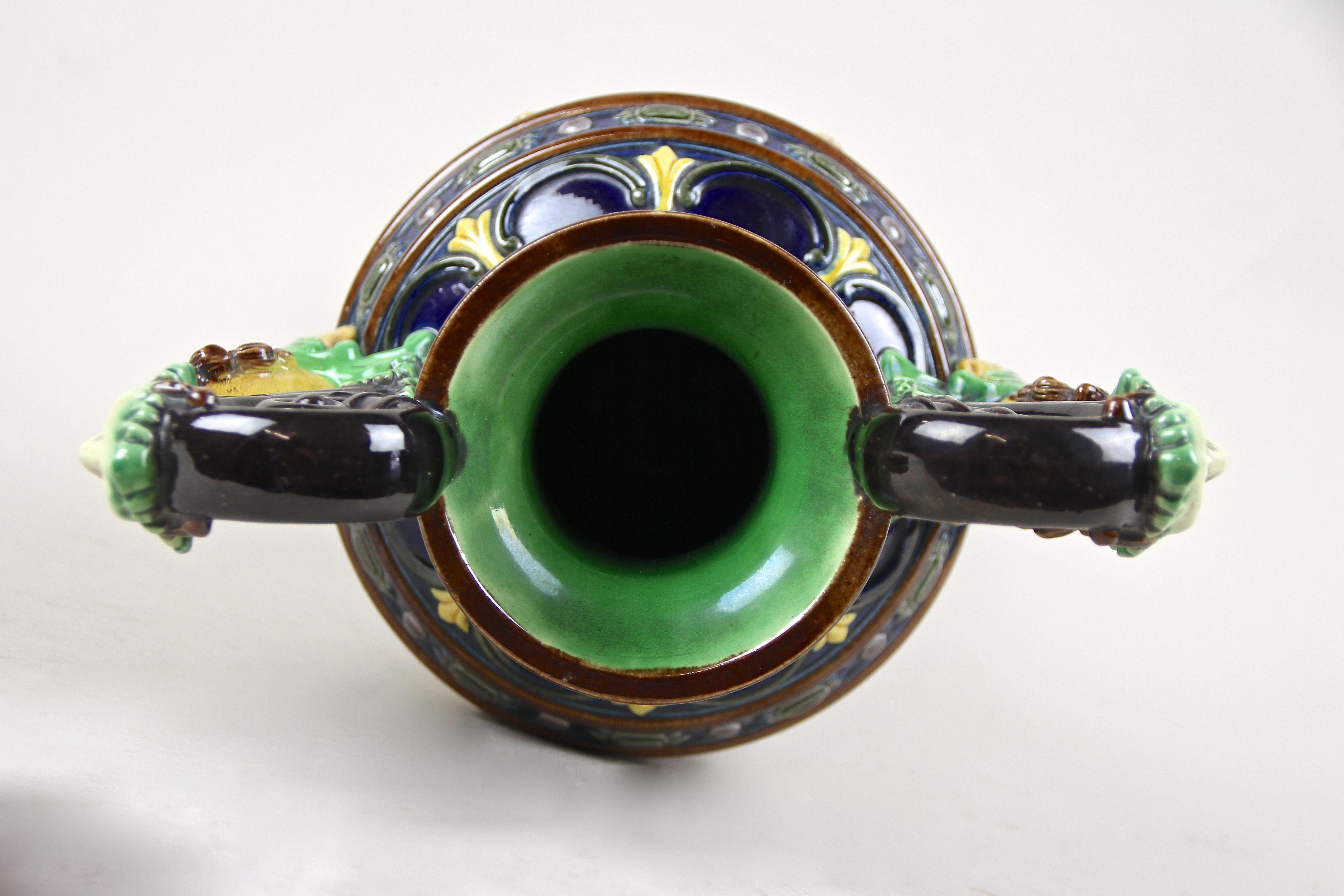 Majolica Amphora Vase by Johann Maresch, Bohemia, circa 1870 8