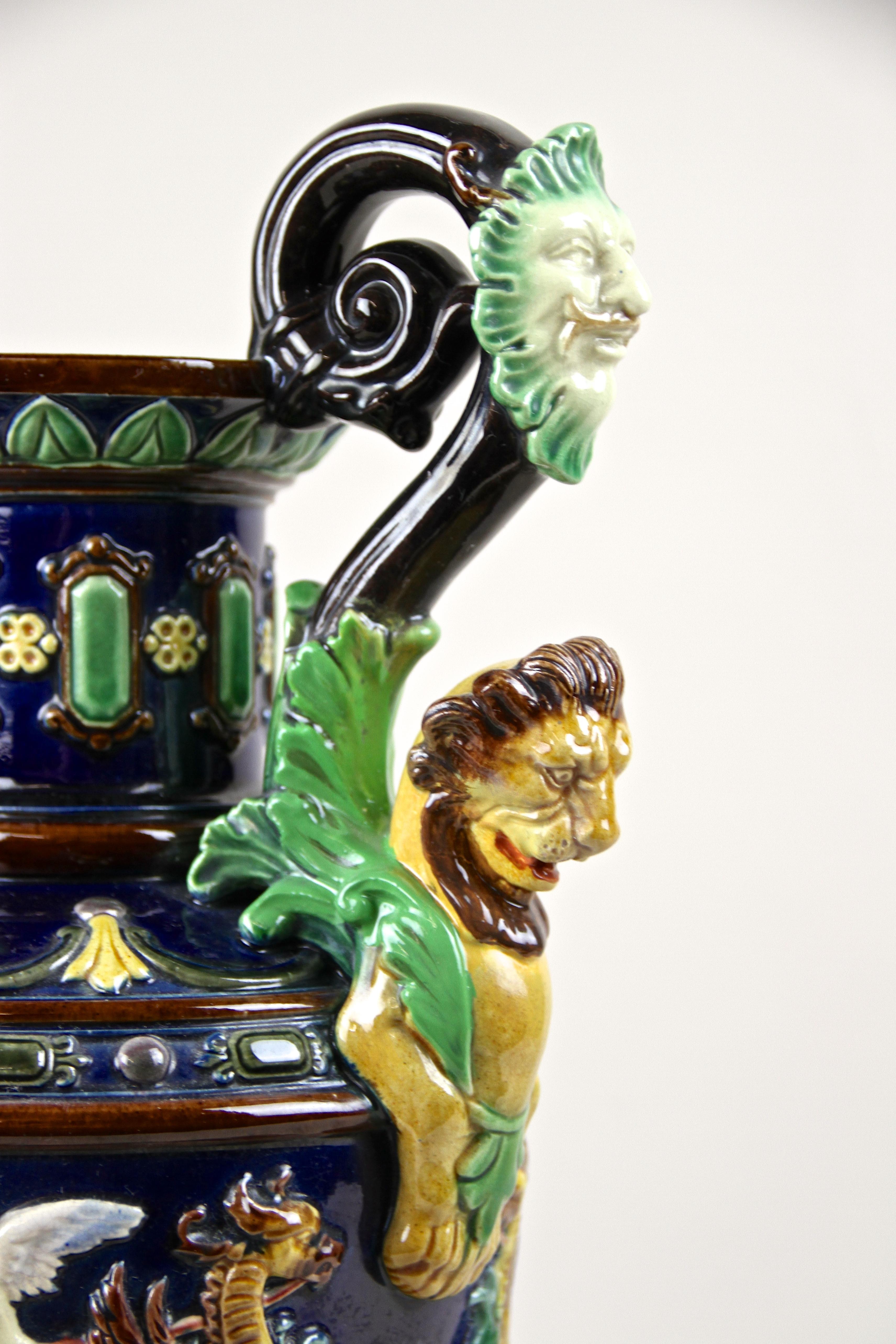 Majolica Amphora Vase by Johann Maresch, Bohemia, circa 1870 11