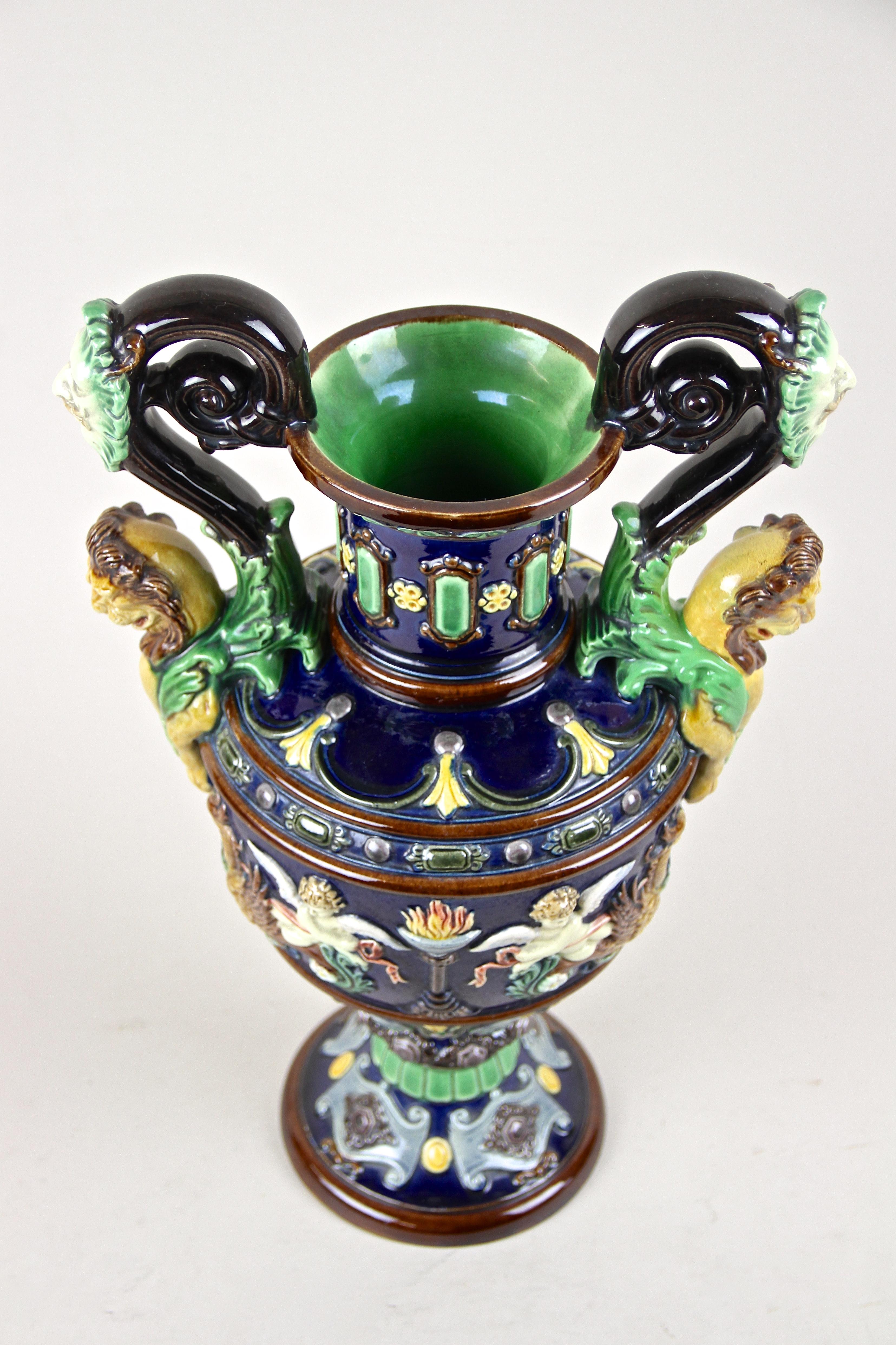 Majolica Amphora Vase by Johann Maresch, Bohemia, circa 1870 12