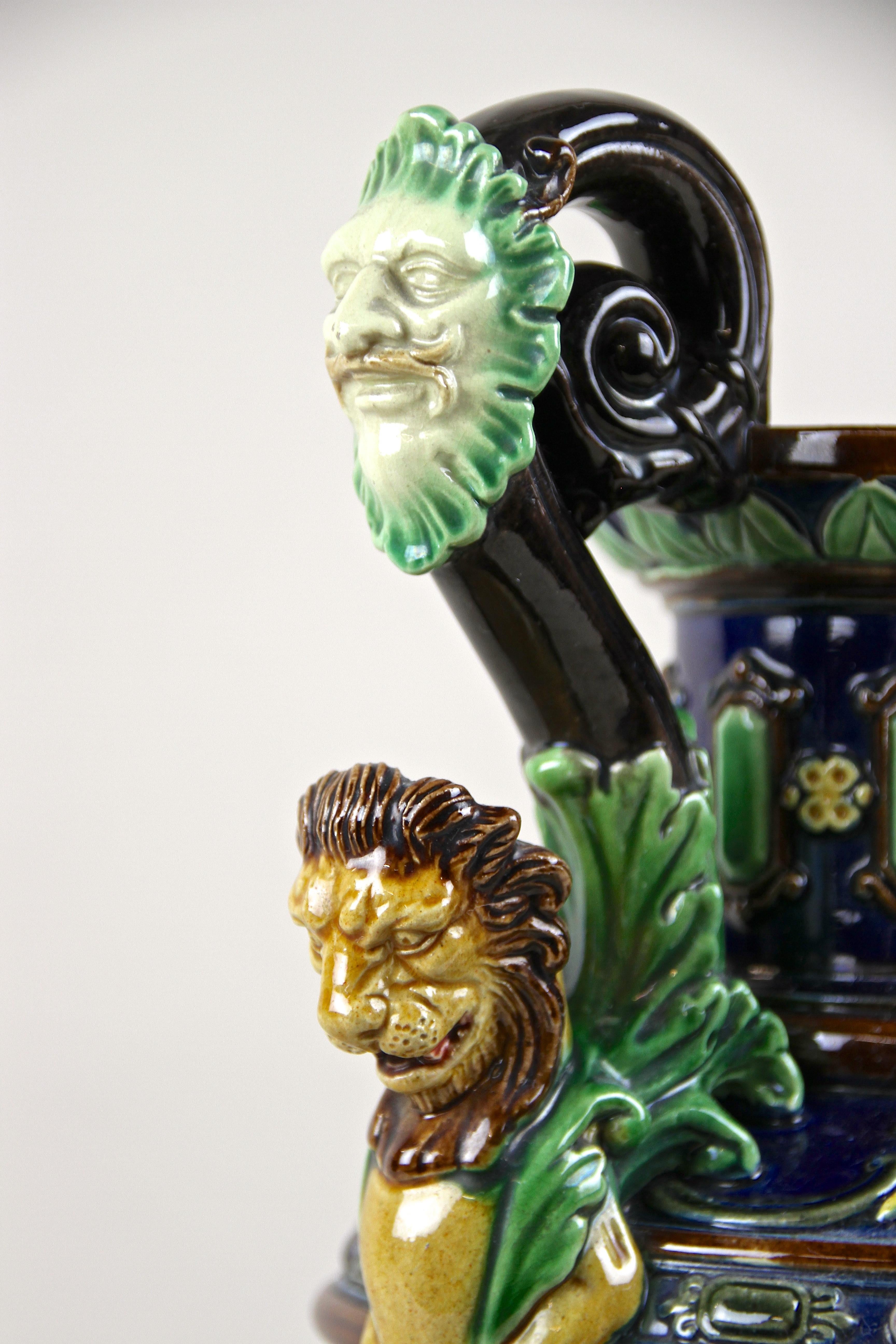 Czech Majolica Amphora Vase by Johann Maresch, Bohemia, circa 1870