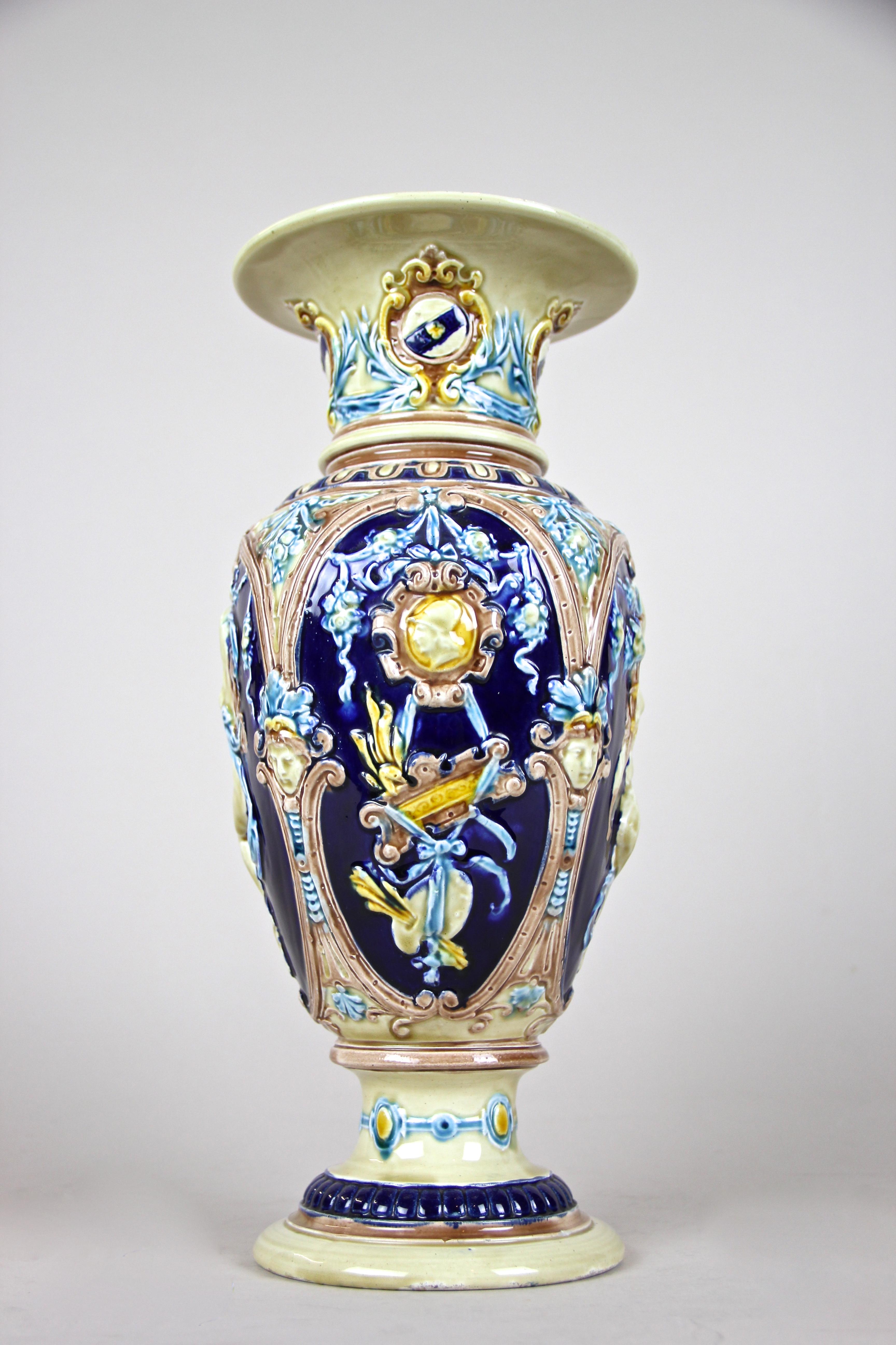 Slovenian Majolica Amphora Vase by Schuetz Cilli, Slovenia, circa 1900