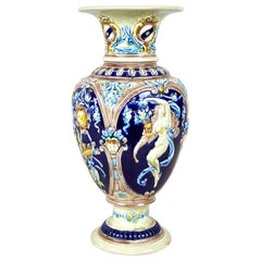 Vase à amphores en majolique de Schuetz Cilli, Slovénie, vers 1900