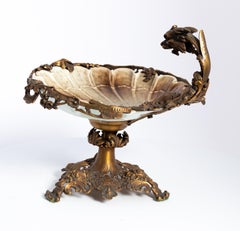 Majolica and Bronze Vintage Shell for Tazza Centerpiece